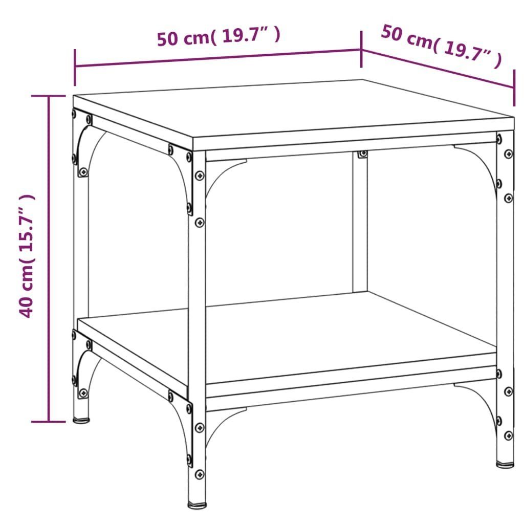 cm 50x50x40 Sofatisch Braune Eichen-Optik Eiche Kaff Braun Couchtisch vidaXL Holzwerkstoff Esstisch