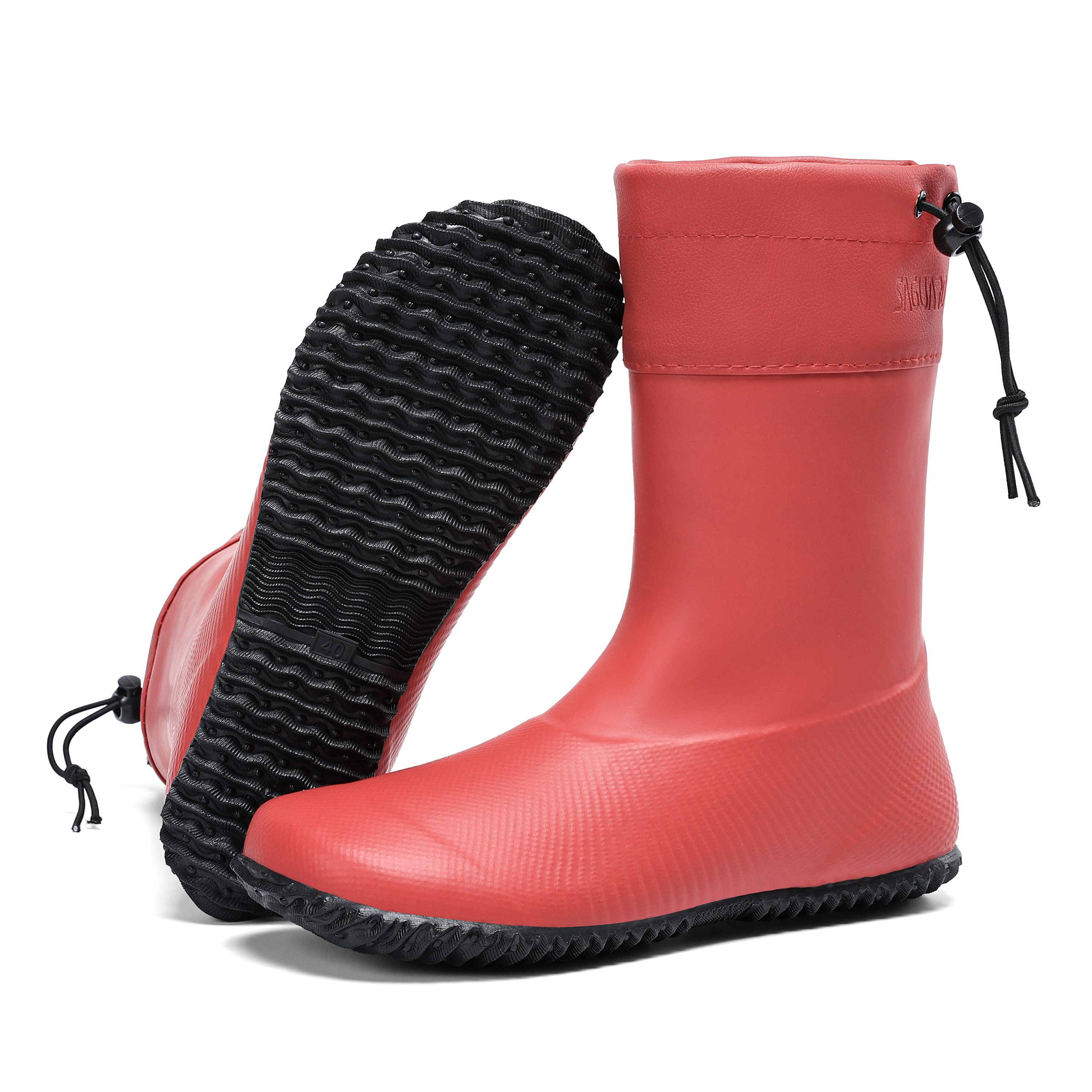 SAGUARO Barfußschuhe Barfuß - Резиновые сапоги (3mm Sohlenstärke, Nullabsatz, bequem, leicht, leicht-gefüttert, rutschfest) Minimalschuhe wasserdicht Regen-Schuhe Regen-Stiefel Schuhkragen vegan