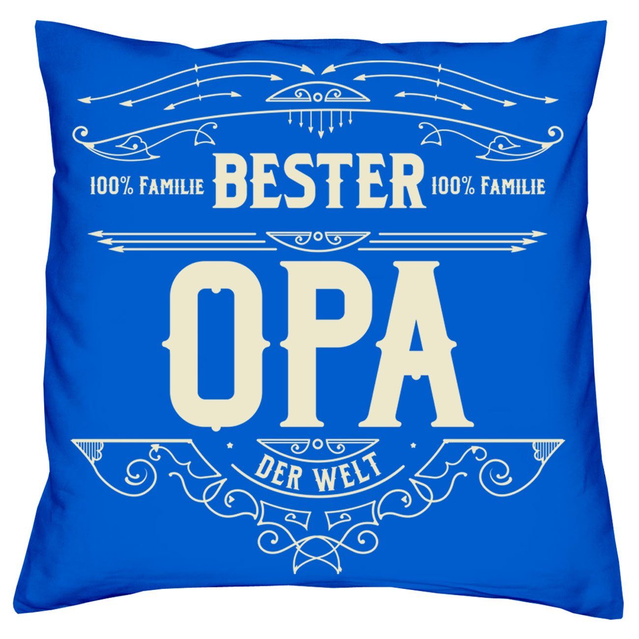 Kissen-Set Bester Weihnachtsgeschenk navy-blau Soreso® Dekokissen mit Beste Großeltern Opa für Oma Urkunden,