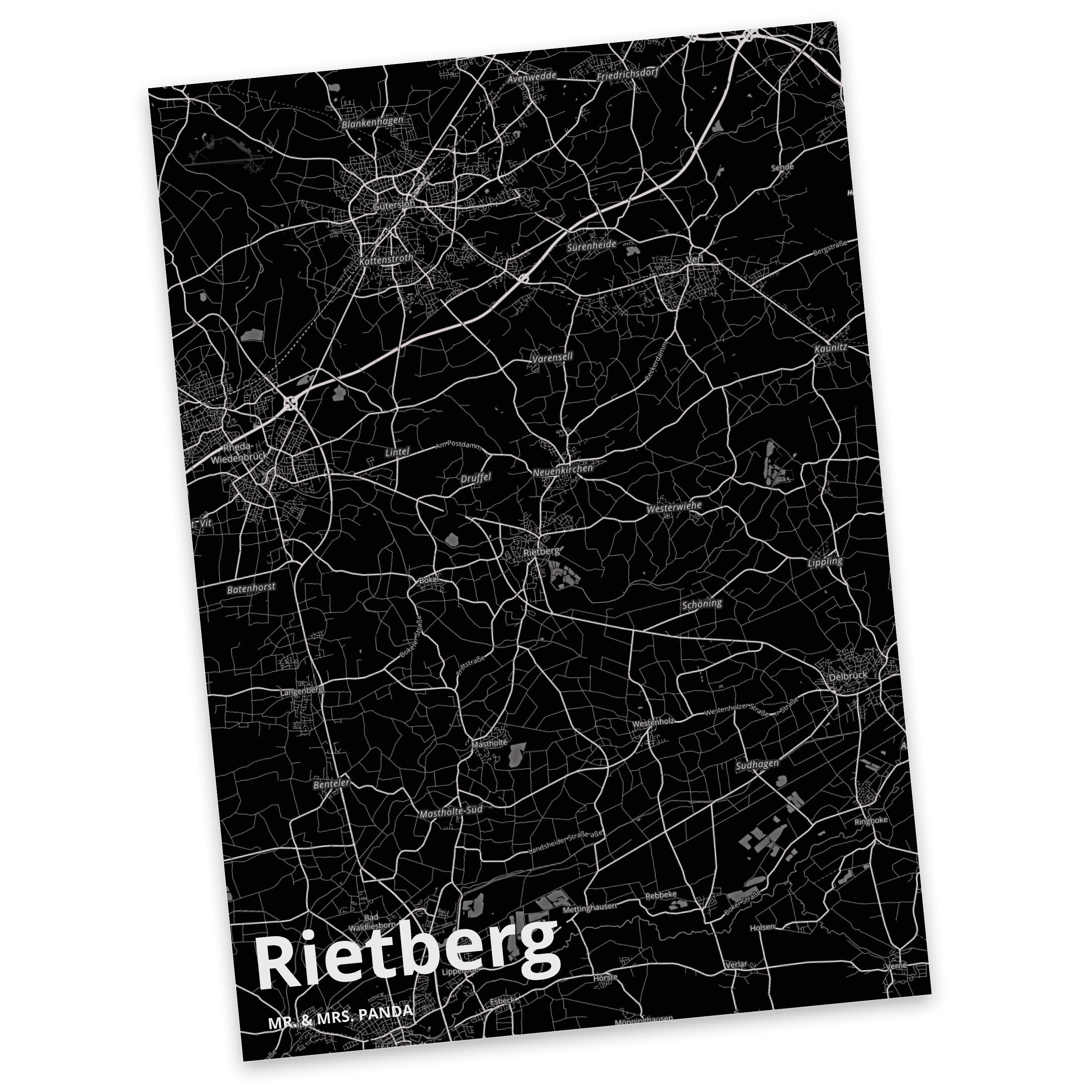 Städte, Mrs. Grußkar Geschenk, Einladungskarte, Mr. Postkarte Einladung, - Rietberg & Ort, Panda