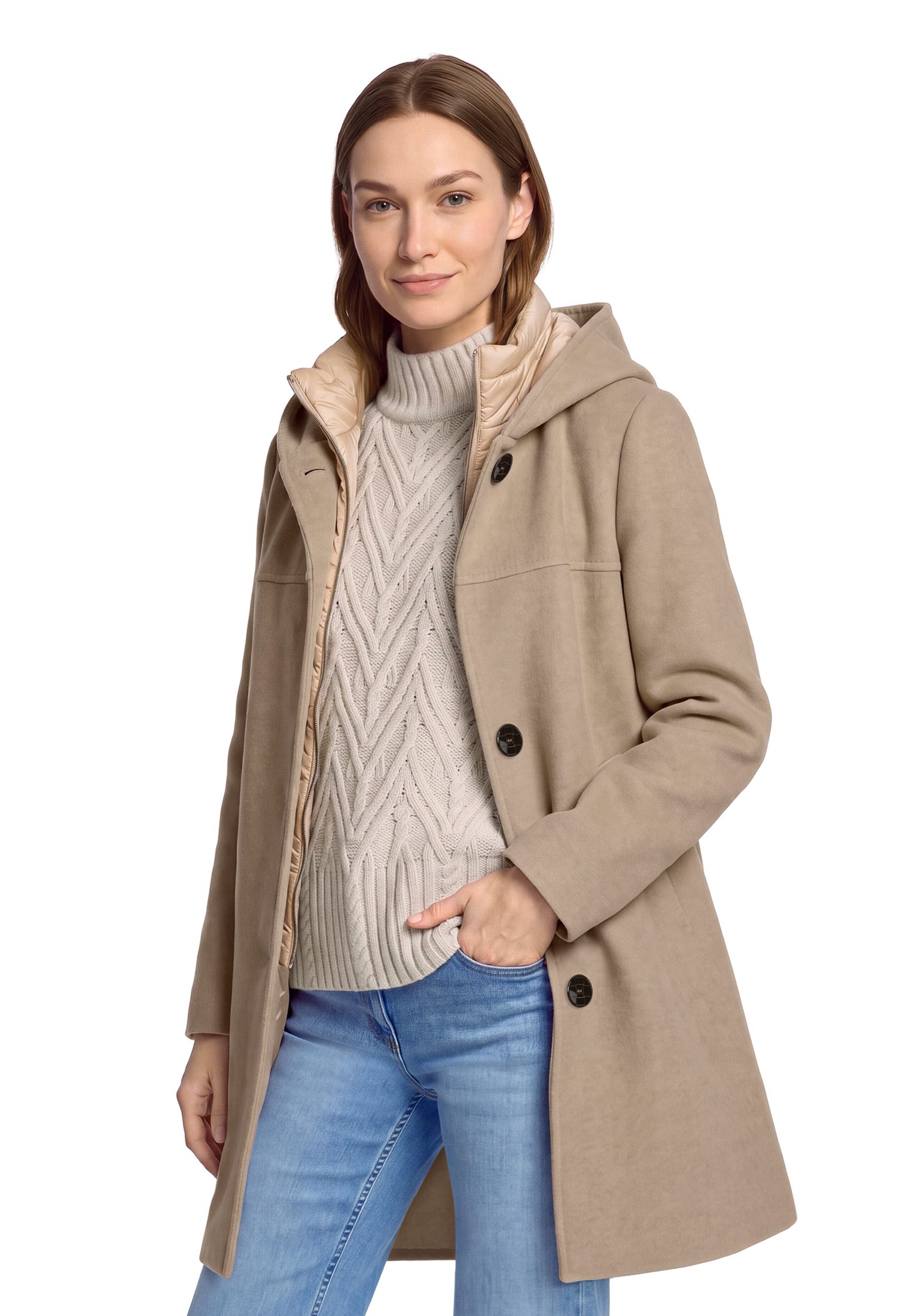 Gil Bret Wolljacke 2 in 1 Optik mit Kapuze