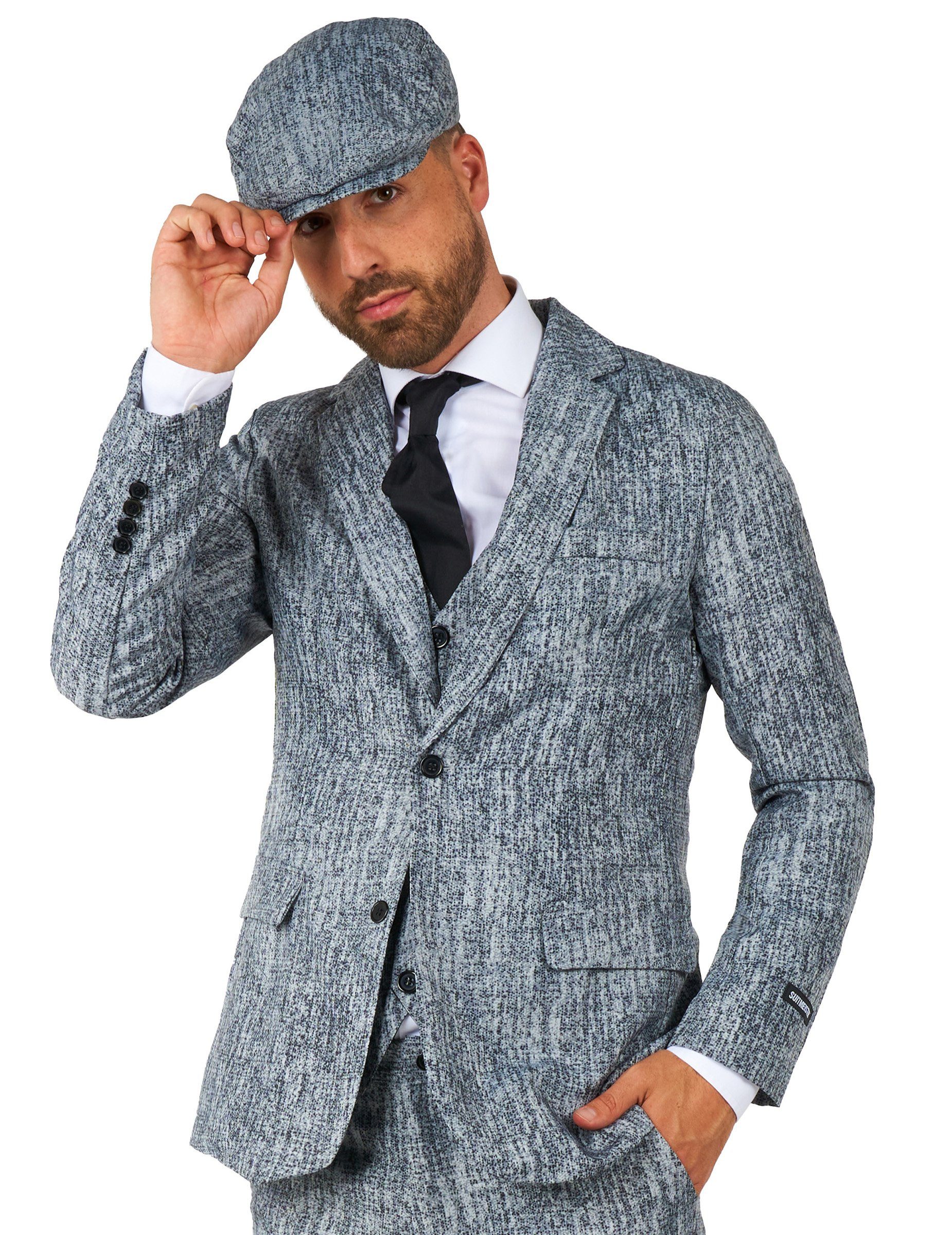 Opposuits Kostüm Offizielles 20er-Jahre Herrenkostüm von Suitmeister grau-schwarz