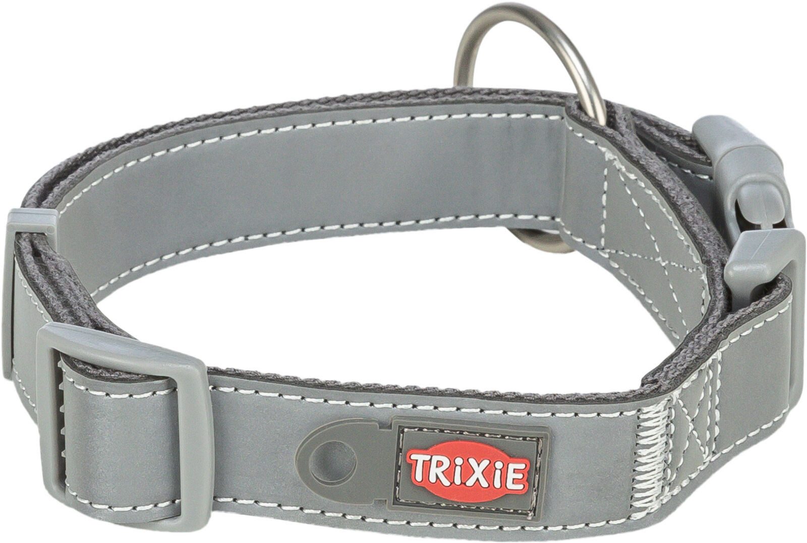 TRIXIE Leuchthalsband Premium Reflect Halsband - grafit - 36–55 cm/25 mm, Gurtband