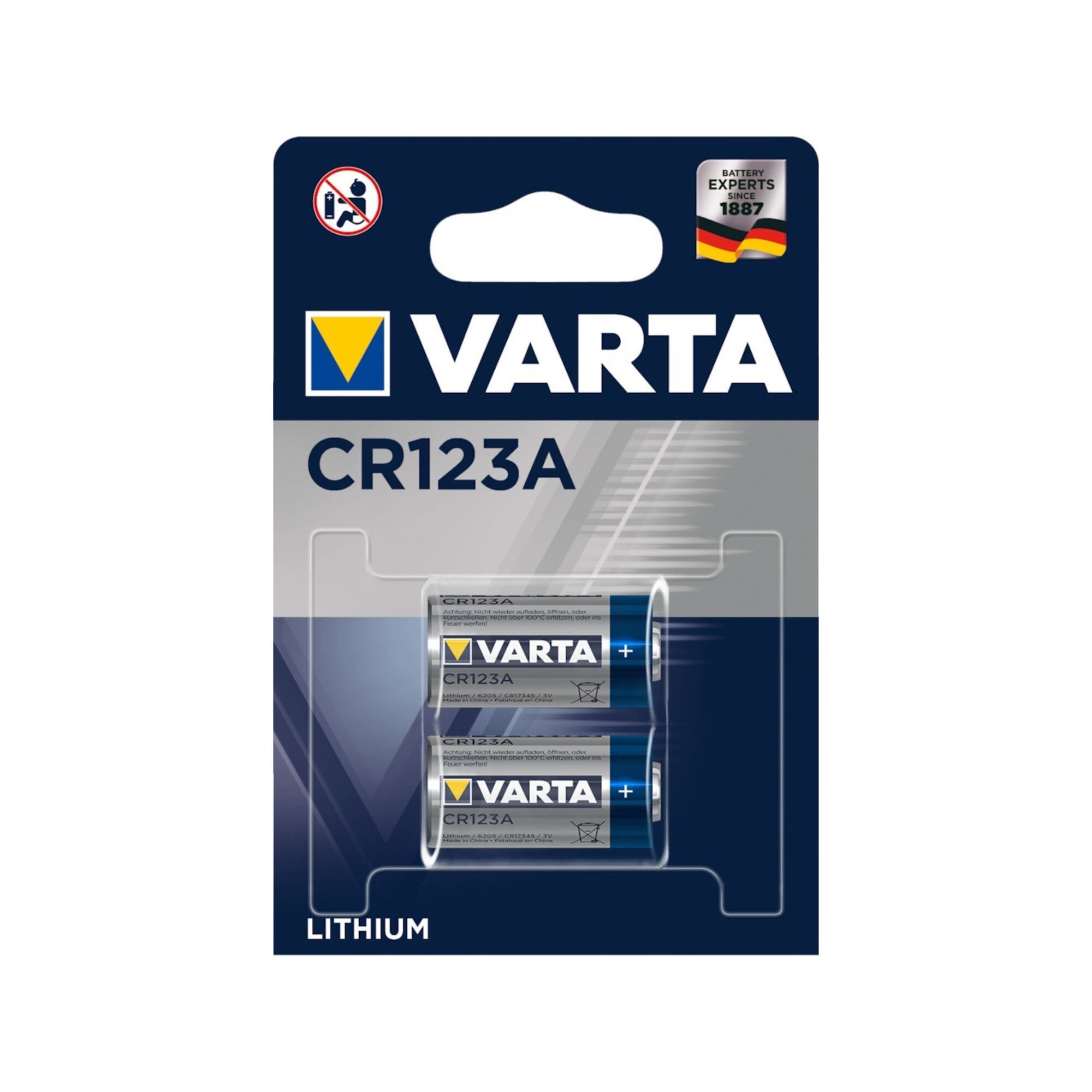 VARTA VARTA Batterie Profess. CR123A 2er Blister, 3,0V Batterie