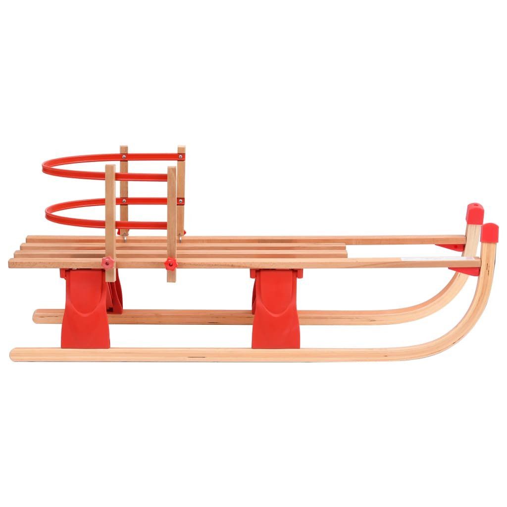 vidaXL Schlitten, Klappschlitten mit Rückenlehne 119 cm Holz
