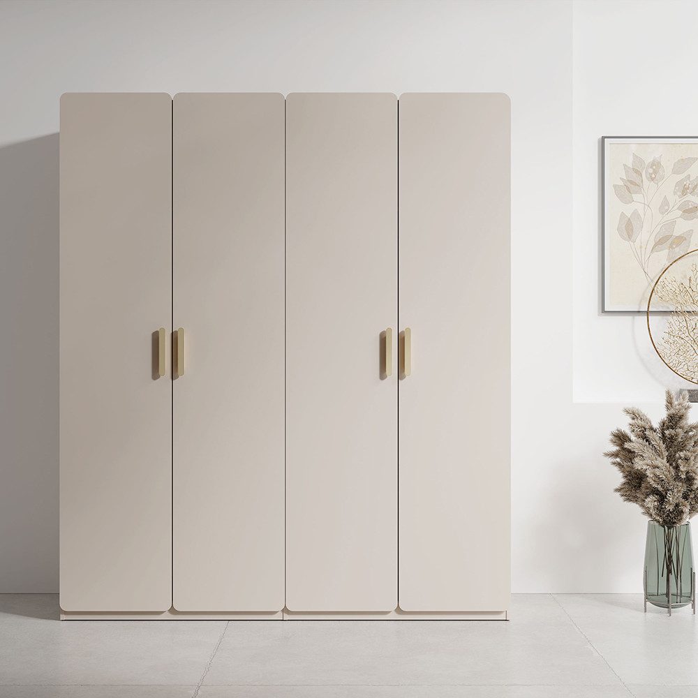 Lomadox Kleiderschrank LOUSADA-166 4-türig, 179 cm breit, in beige