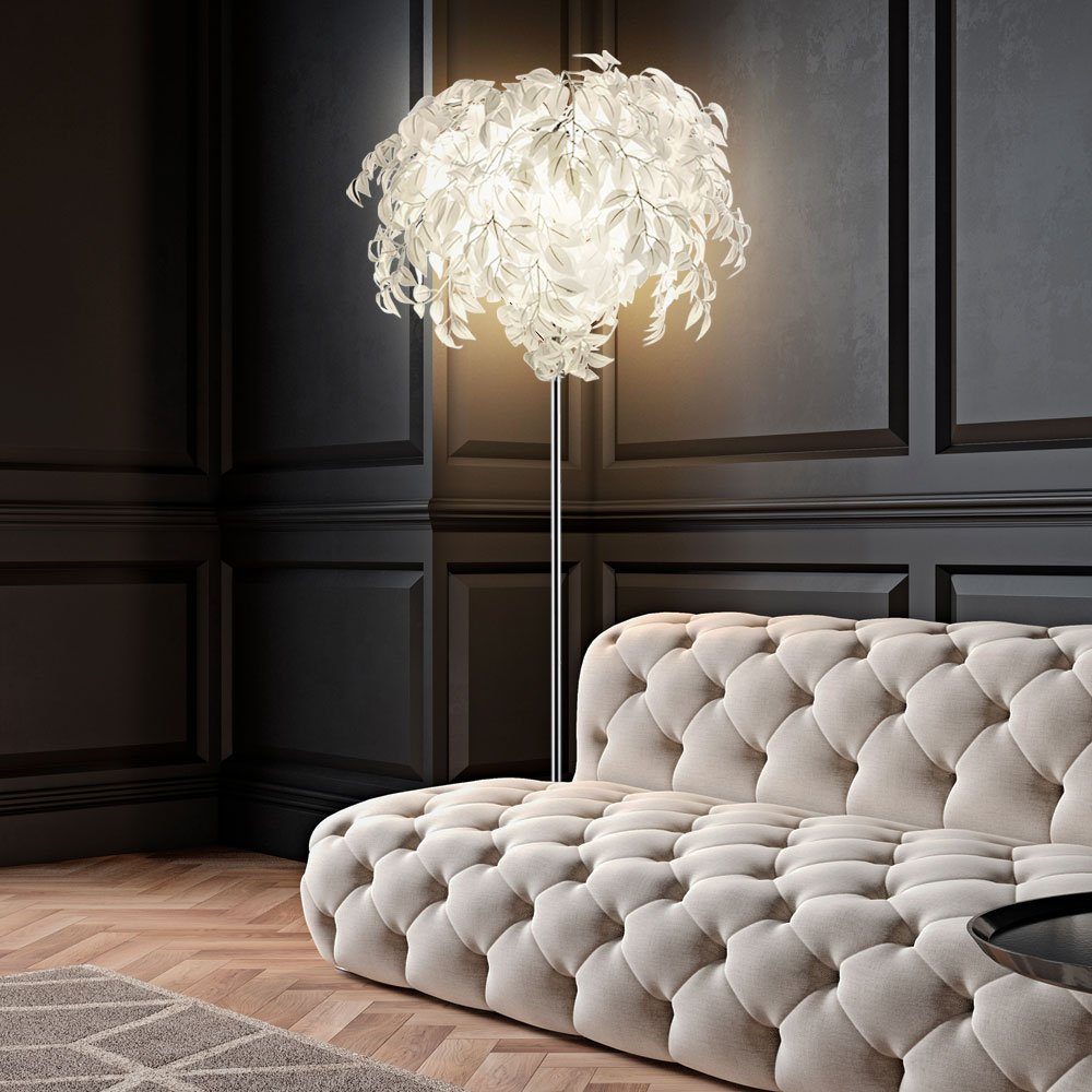 Reality Leuchten LED Stehlampe, Leuchtmittel inklusive, Warmweiß, Lampe Blätter Steh Leuchte Fußschalter Beleuchtung im Set