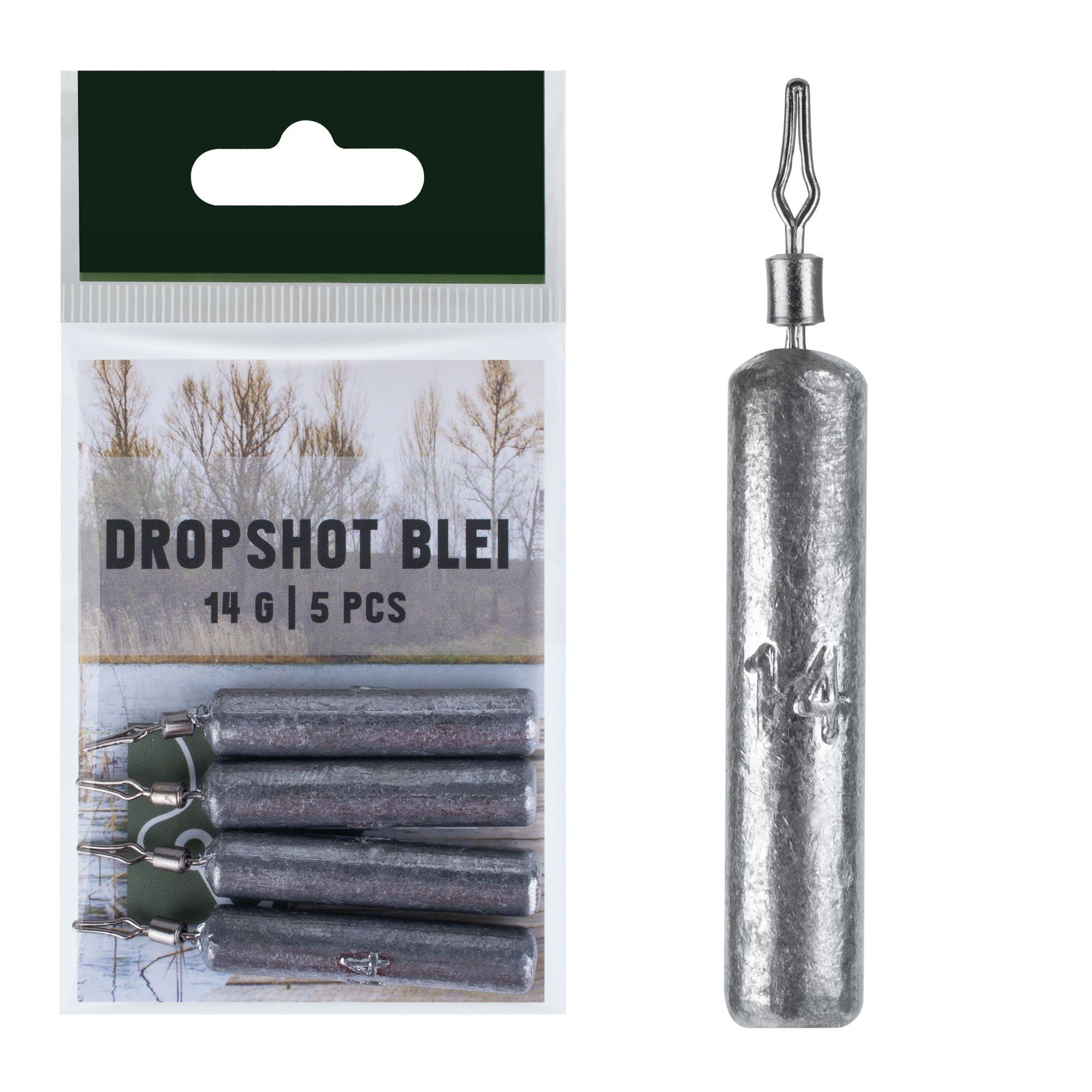 Drop-Shot-Blei 5 Stück Stabblei 7g - Angelblei für Finesse Angeln - Grundblei