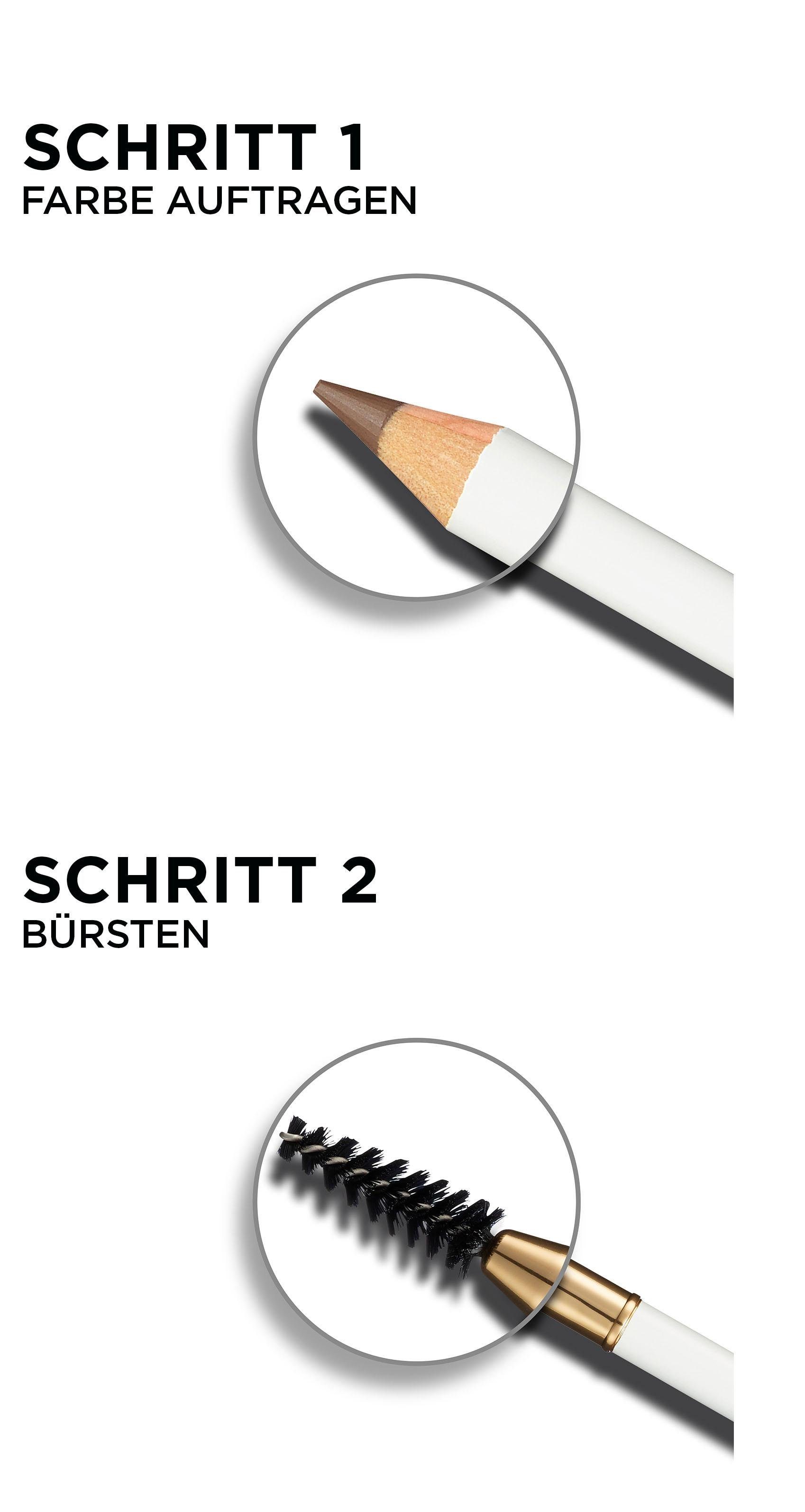 L'ORÉAL PARIS Augenbrauen-Stift definierte Augenbrauen Perfect Age Definition, für Ash Browliner Brow 02 Blond