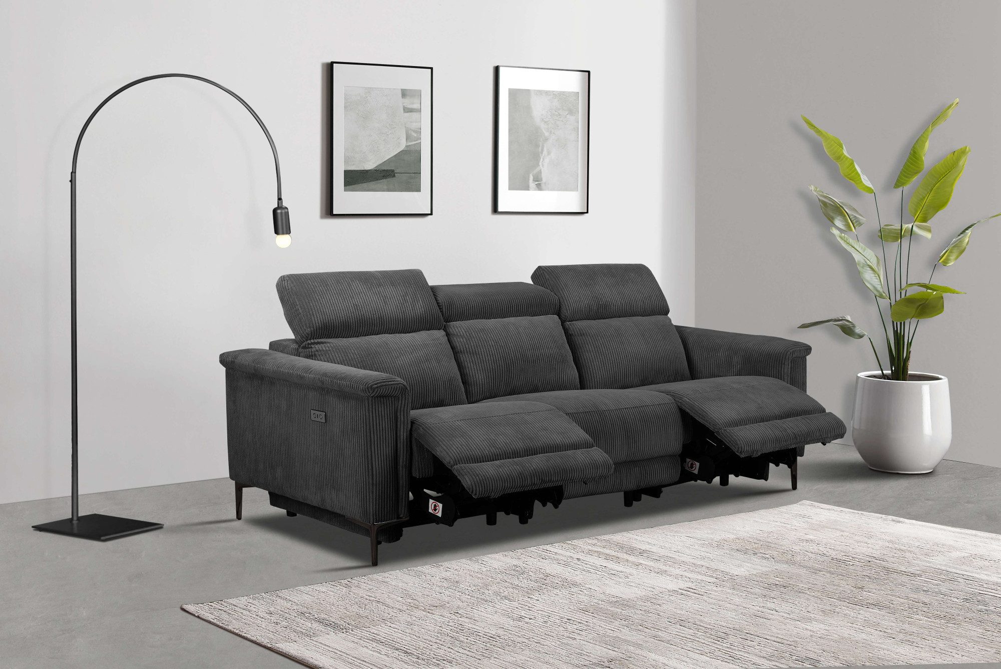 Home affaire 3-Sitzer Lund Cord, mit günstig online kaufen