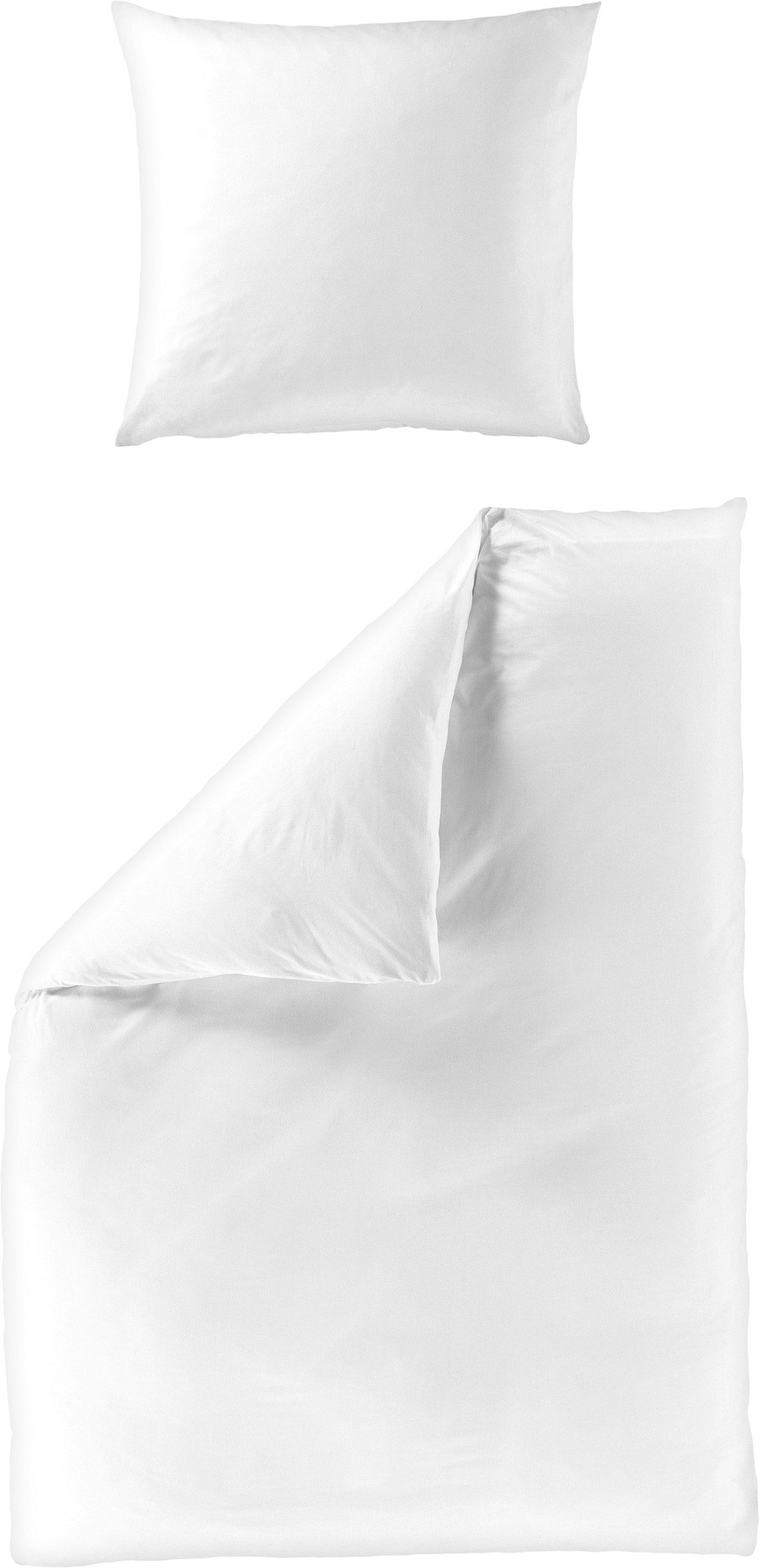 BIERBAUM Bettwäsche Elegant uni, Mako-Satin, 3 teilig, Mako-Satin, 100 % Baumwolle, Uni, pflegeleicht