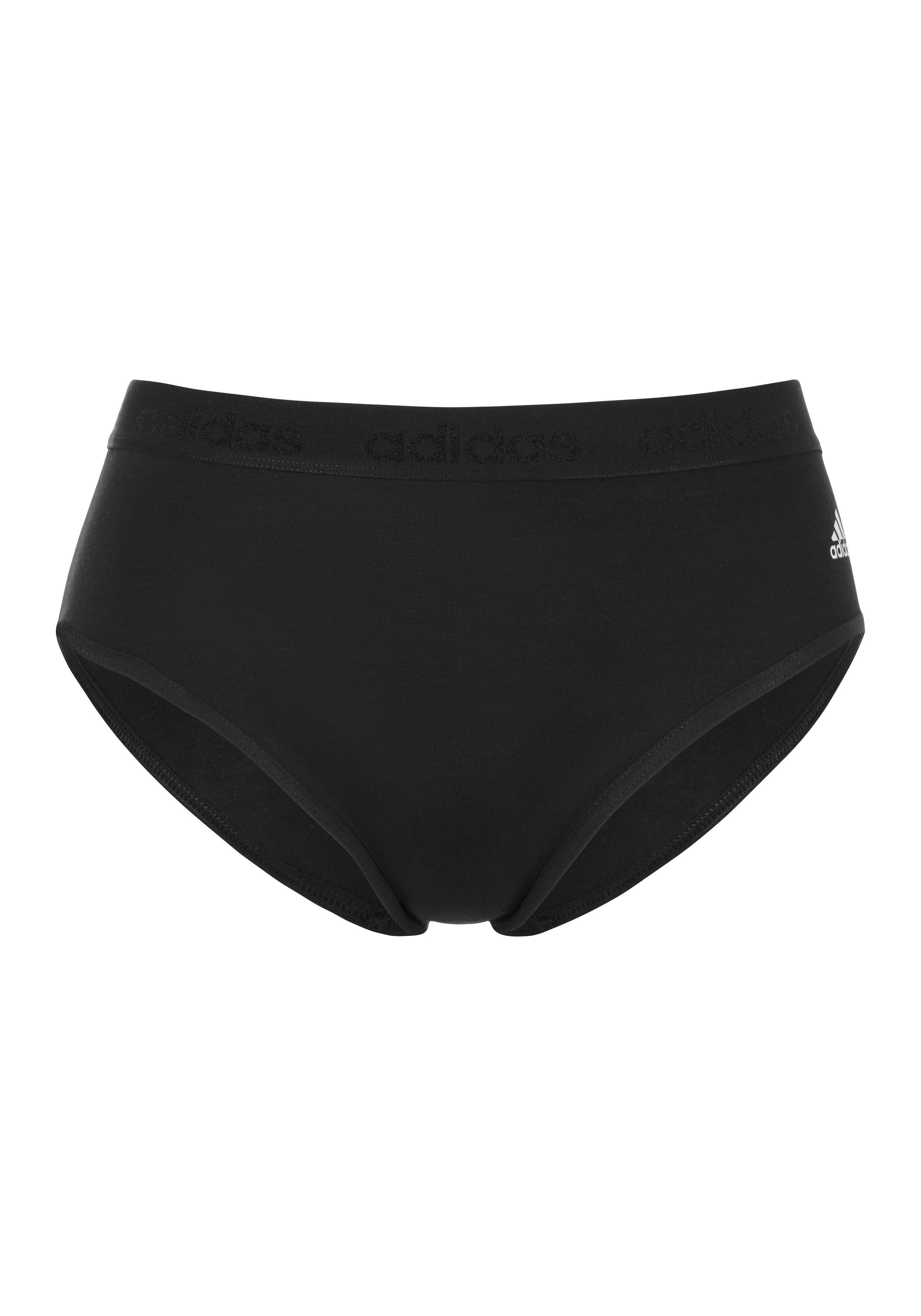 adidas Sportswear Bikinislip (2er-Pack) Slip schwarz am weiß, Bund mit Logo-Schriftzug