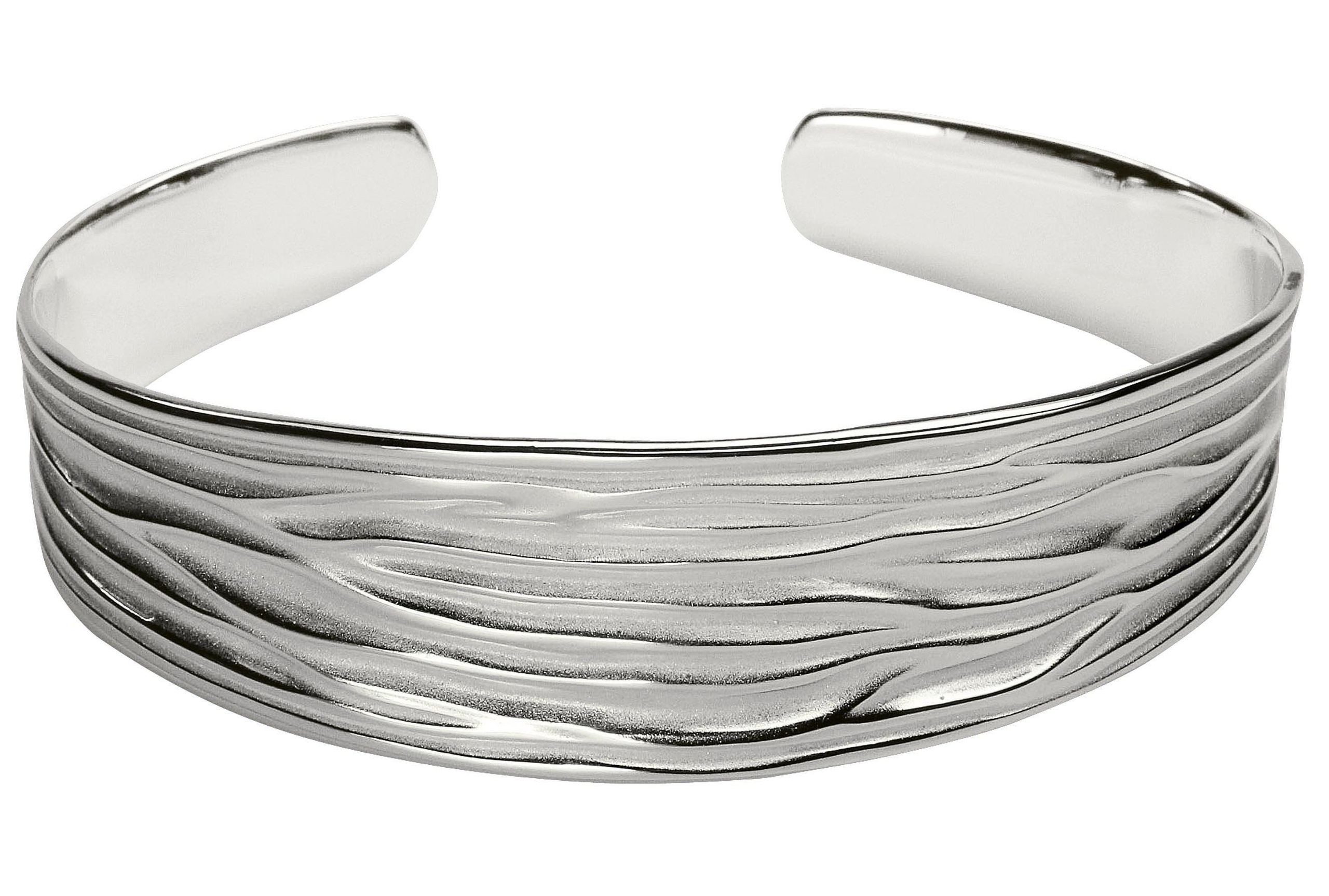 SILBERMOOS Armreif Armreif in Wellenstruktur, 925 Sterling Silber