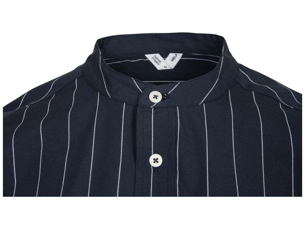 MELA Kurzarmhemd MELA Bio-Herren-Hemd 'AMIT' mit Stehkragen u. Brus