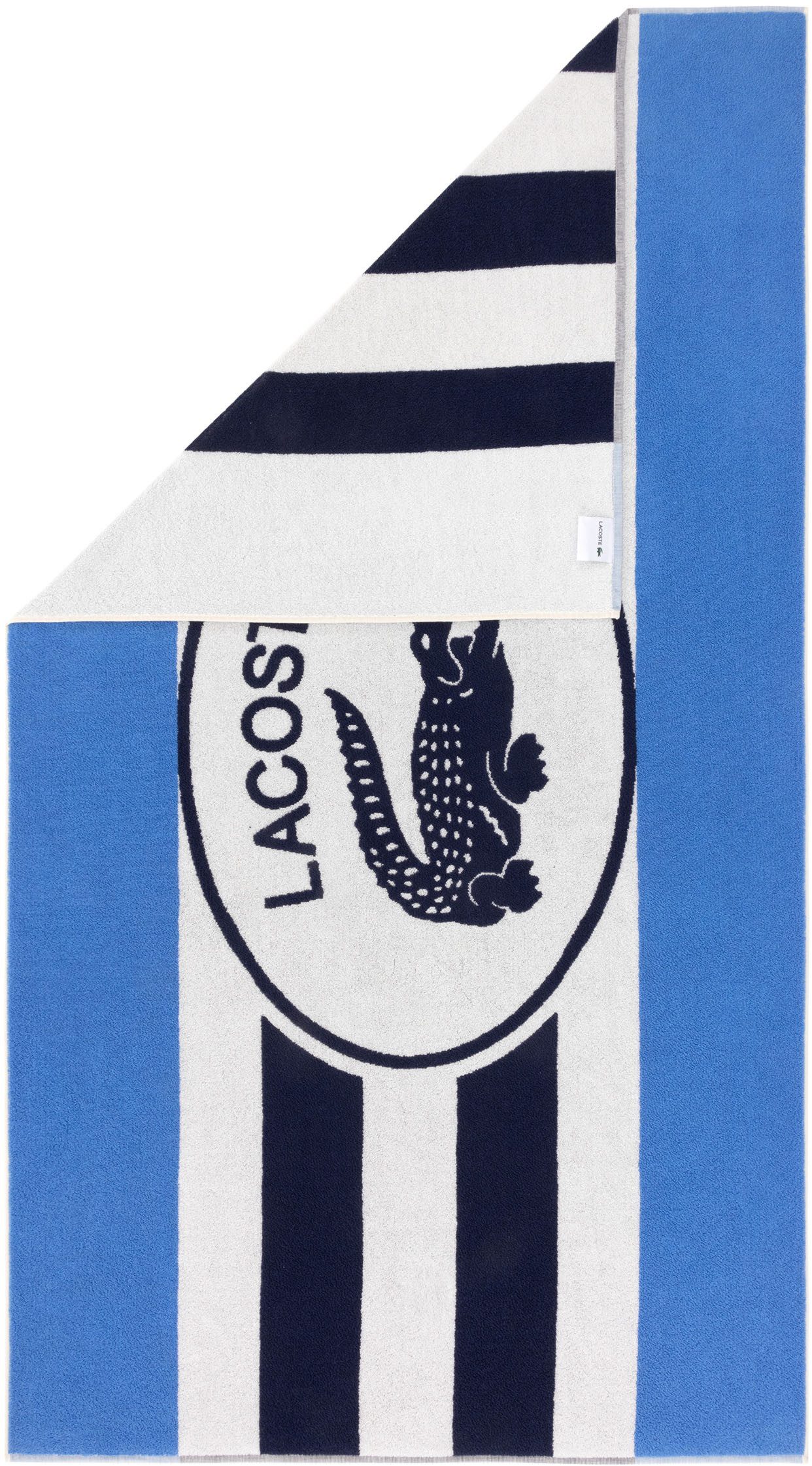 Lacoste Strandtuch BADGE, Frottier (1-St), mit Label-Applikationen