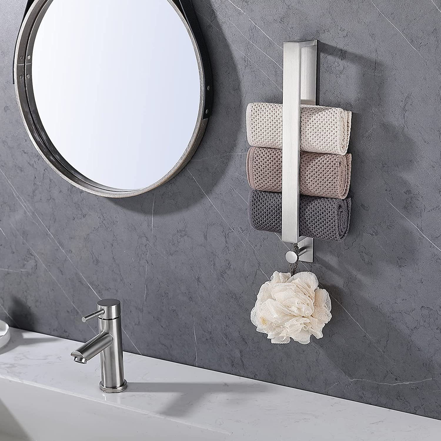 zggzerg Handtuchhalter Ohne Bad Handtuchhalter für mit Haken Bohren Gästezimmer und