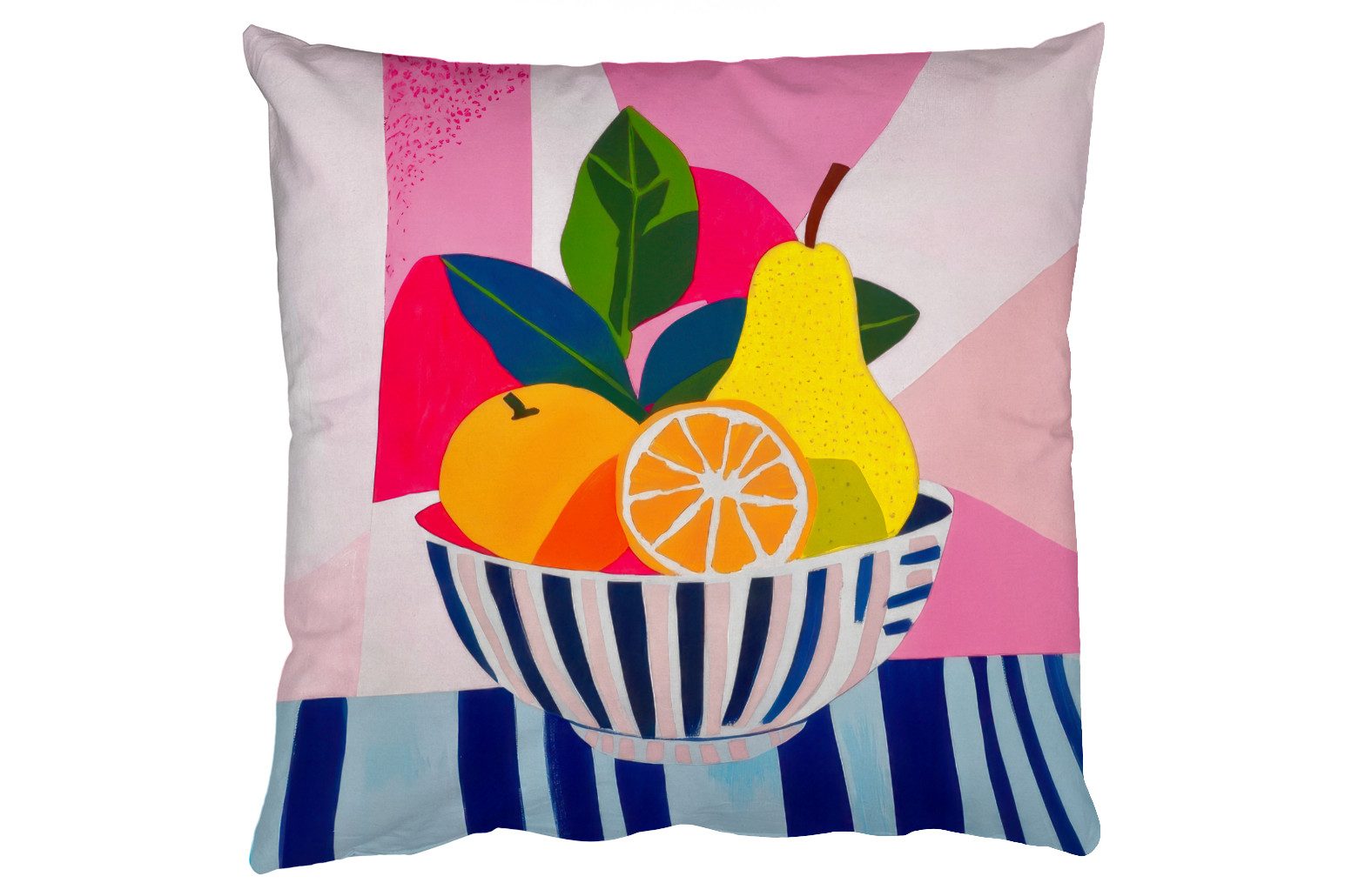 MuchoWow Dekokissen Obst - Abstrakter Hintergrund - Rosa, Zierkissen mit Füllung für Wohnzimmer, Sofakissen, 40x40 cm