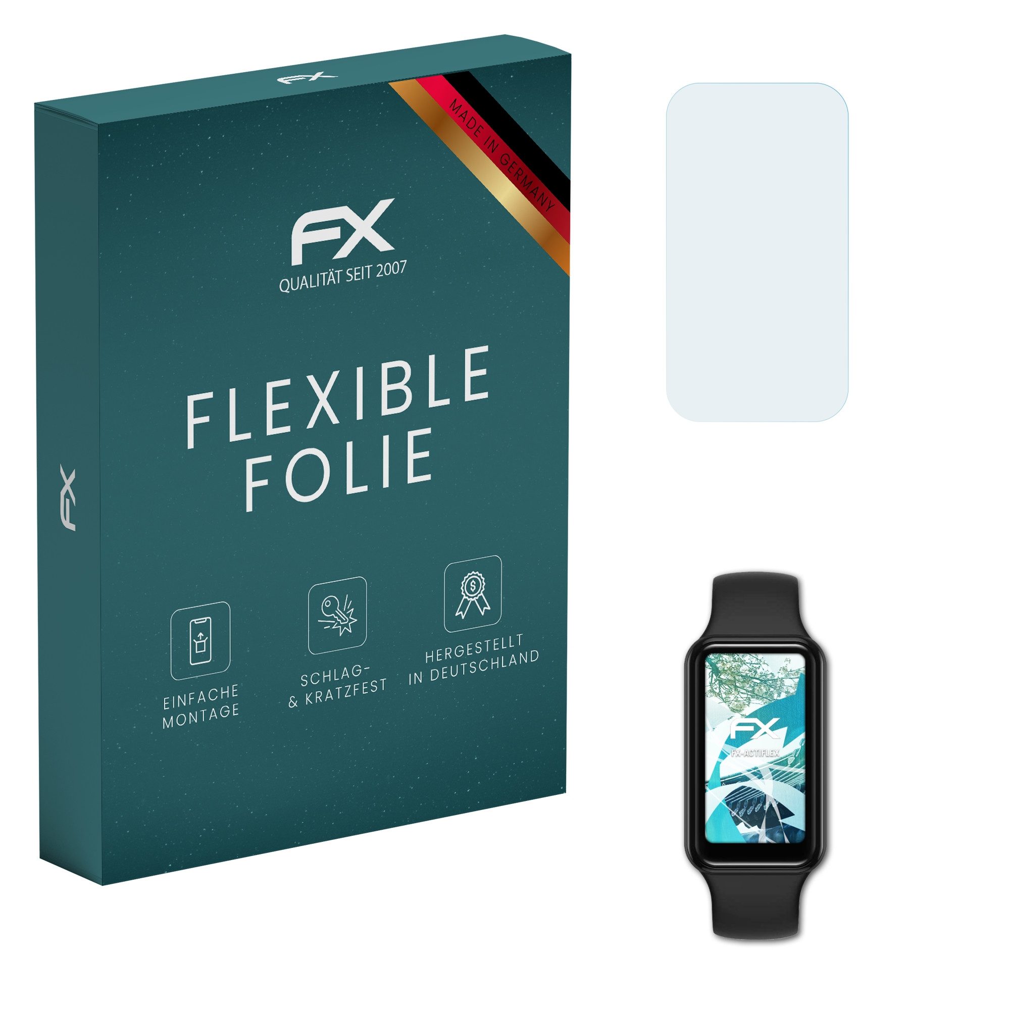 atFoliX Schutzfolie Displayschutzfolie für Amazfit Band 7, (3 Folien), Ultraklar und flexibel