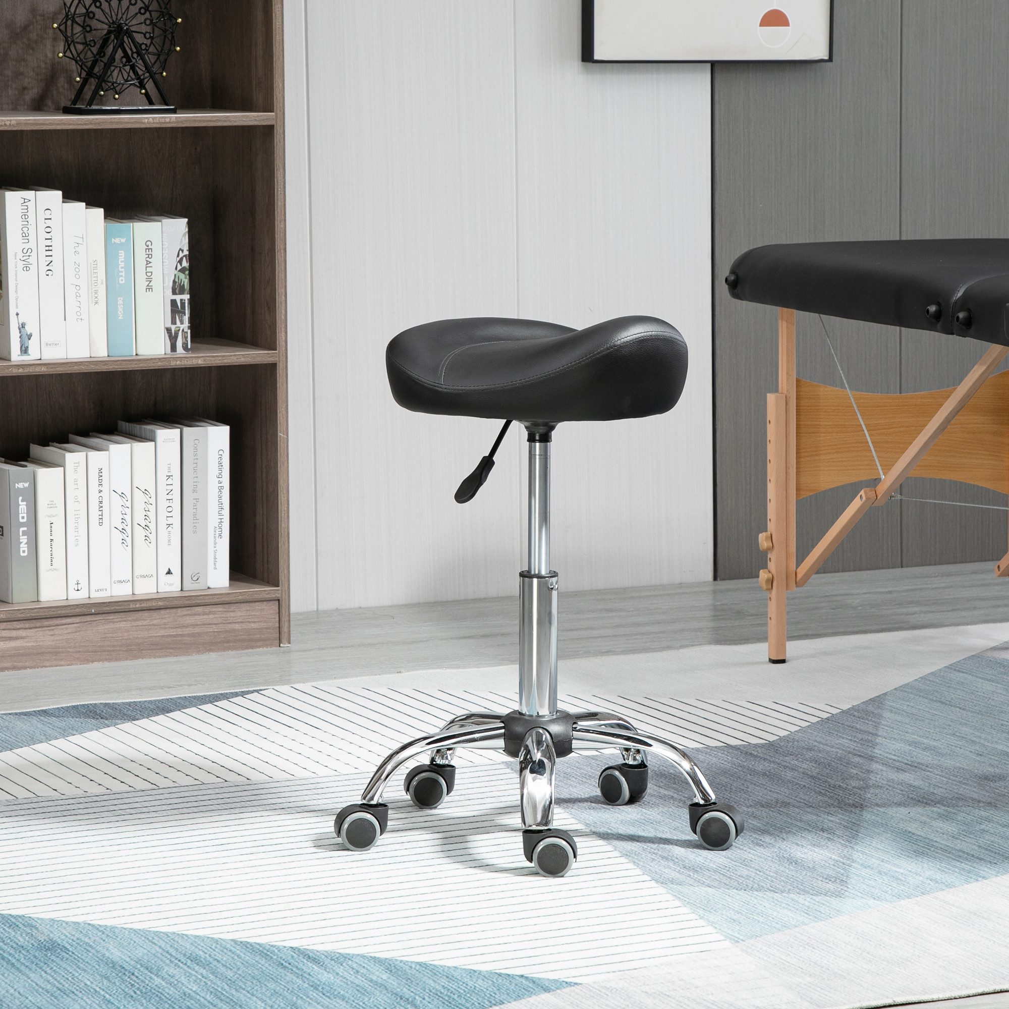 HOMCOM Rollsitz Samt-Touch mit Rädern, Rollhocker günstig online kaufen