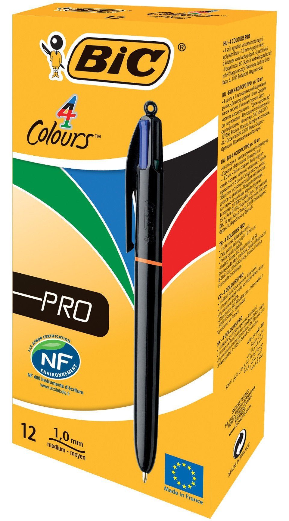 Kugelschreiber Colours 4 Kugelschreiber BIC 0.4mm, PRO 12er BIC Set