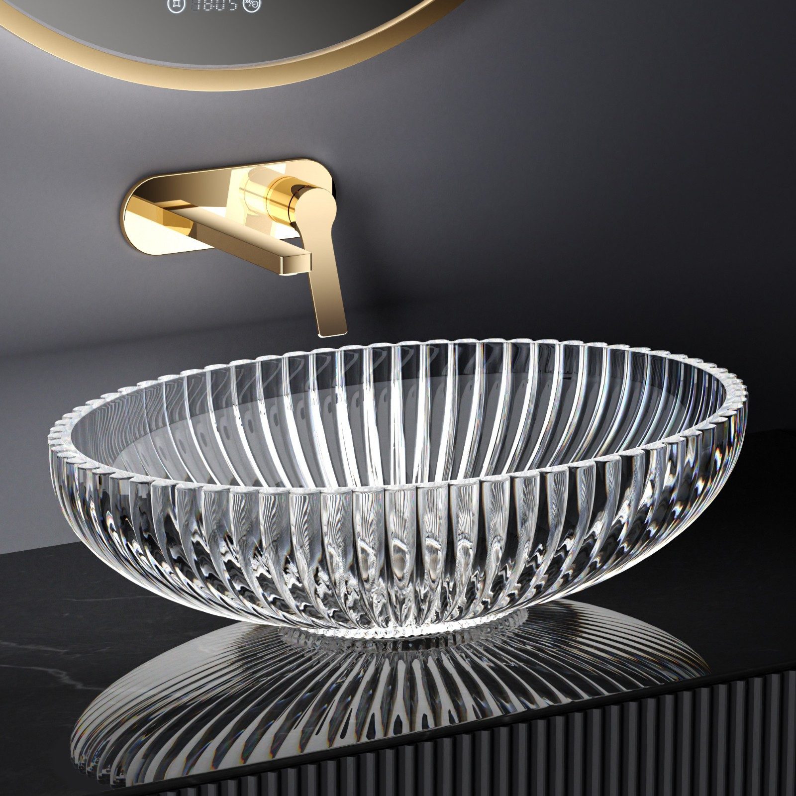 EMKE Aufsatzwaschbecken Waschbecken Aufsatzwaschbecken Bad Hartglas für Bad günstig online kaufen