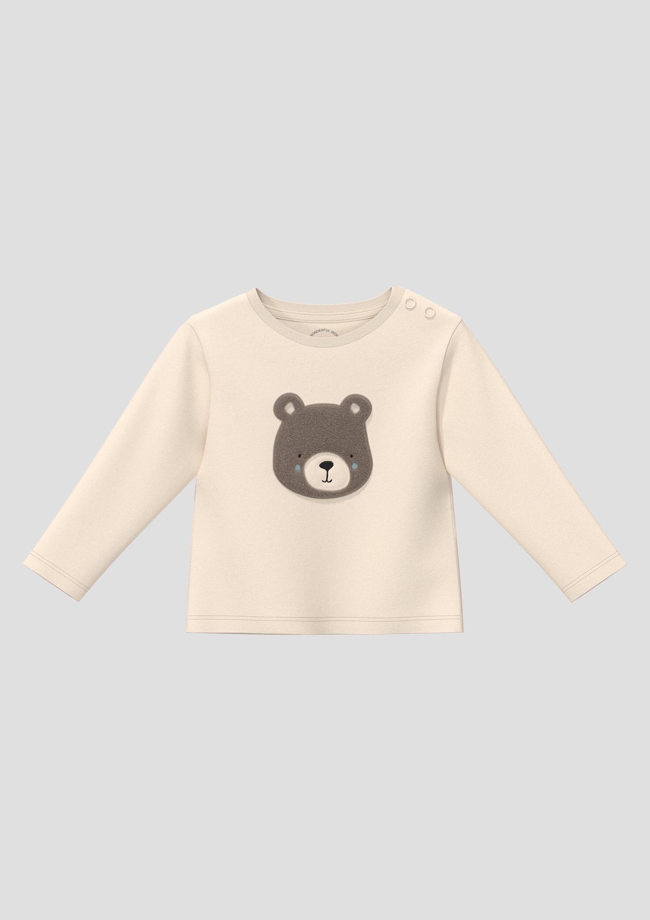 s.Oliver Langarmshirt T-Shirt Unisex Langarmshirt mit Plüschapplikation