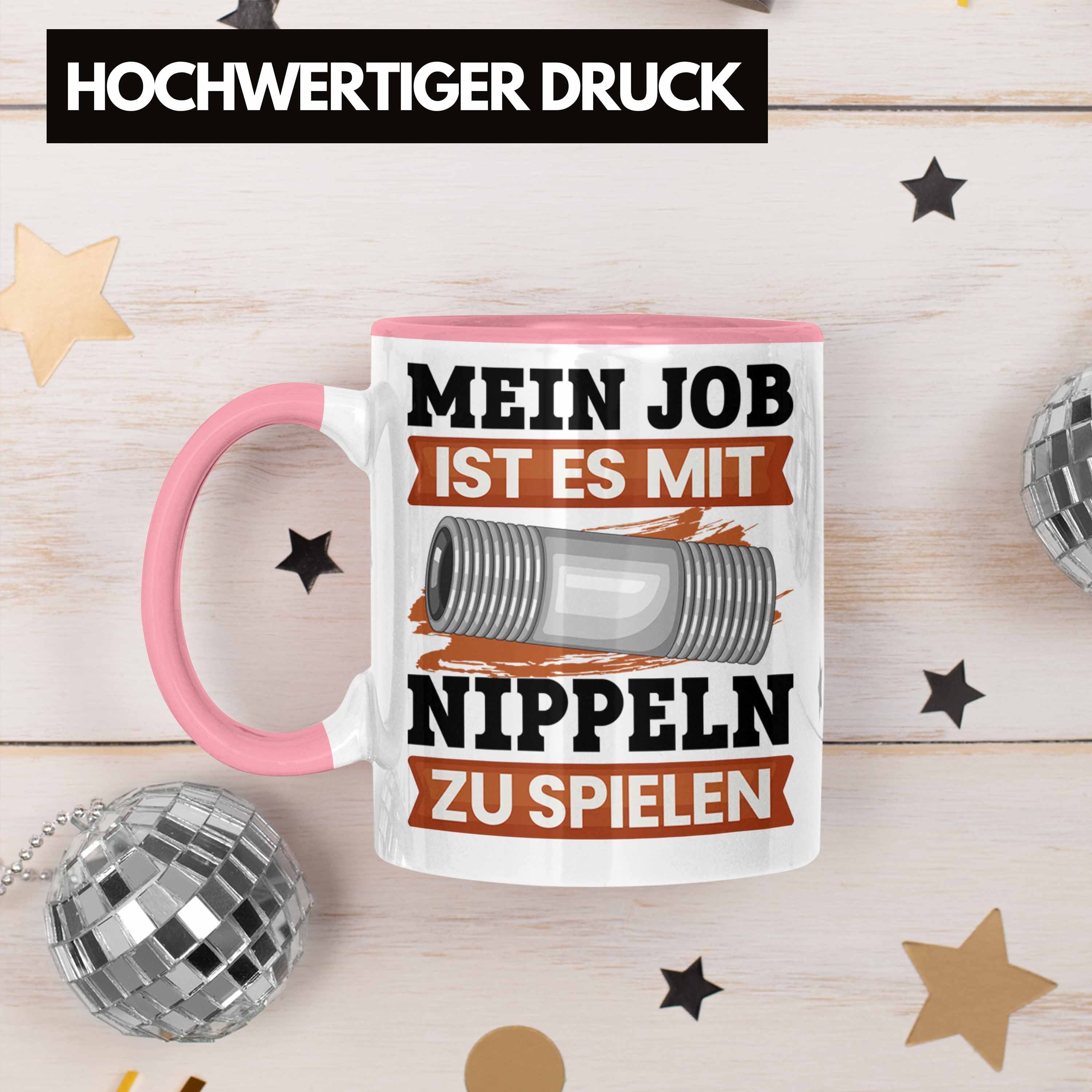 Heizungsbauer Spruch Trendation Spielen Klempner Lustiger Nippeln Rosa Tasse Tasse Geschenk