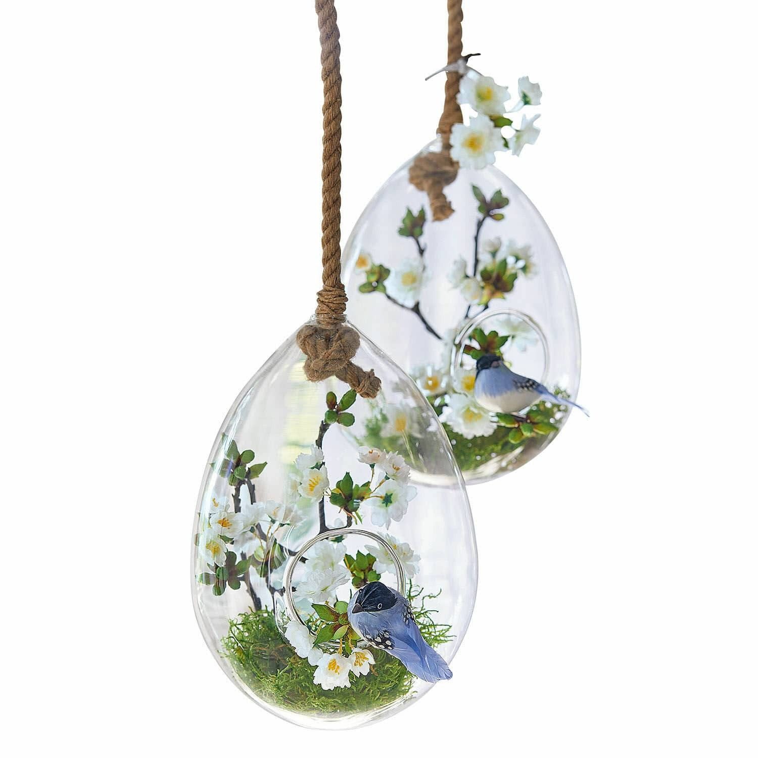 Mirabeau Osterei Glas-Ei 2er Set Noam klar/braun