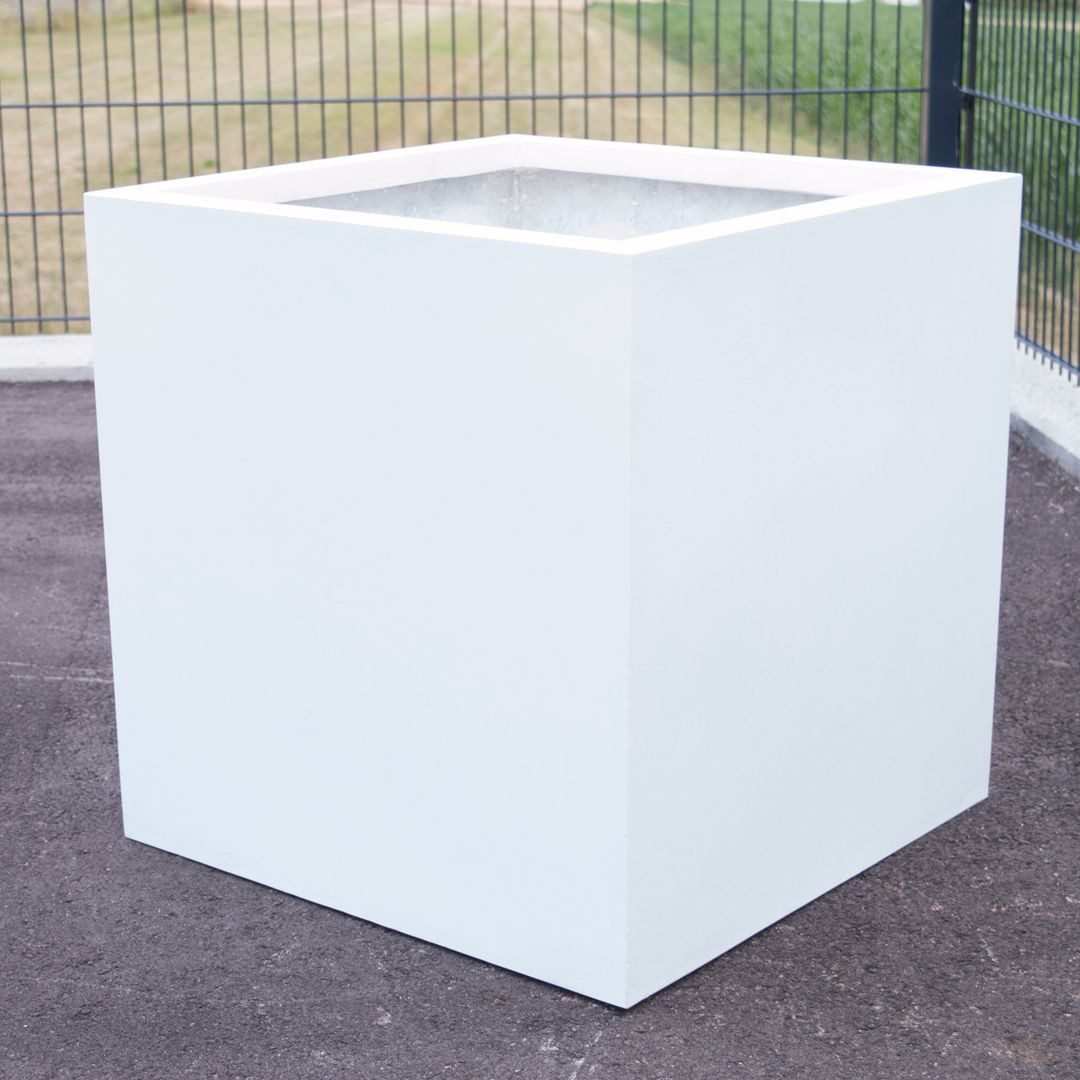 Elegant Einrichten Pflanzkübel Fiberglas quadratisch 40x40x40cm perlmutt we günstig online kaufen