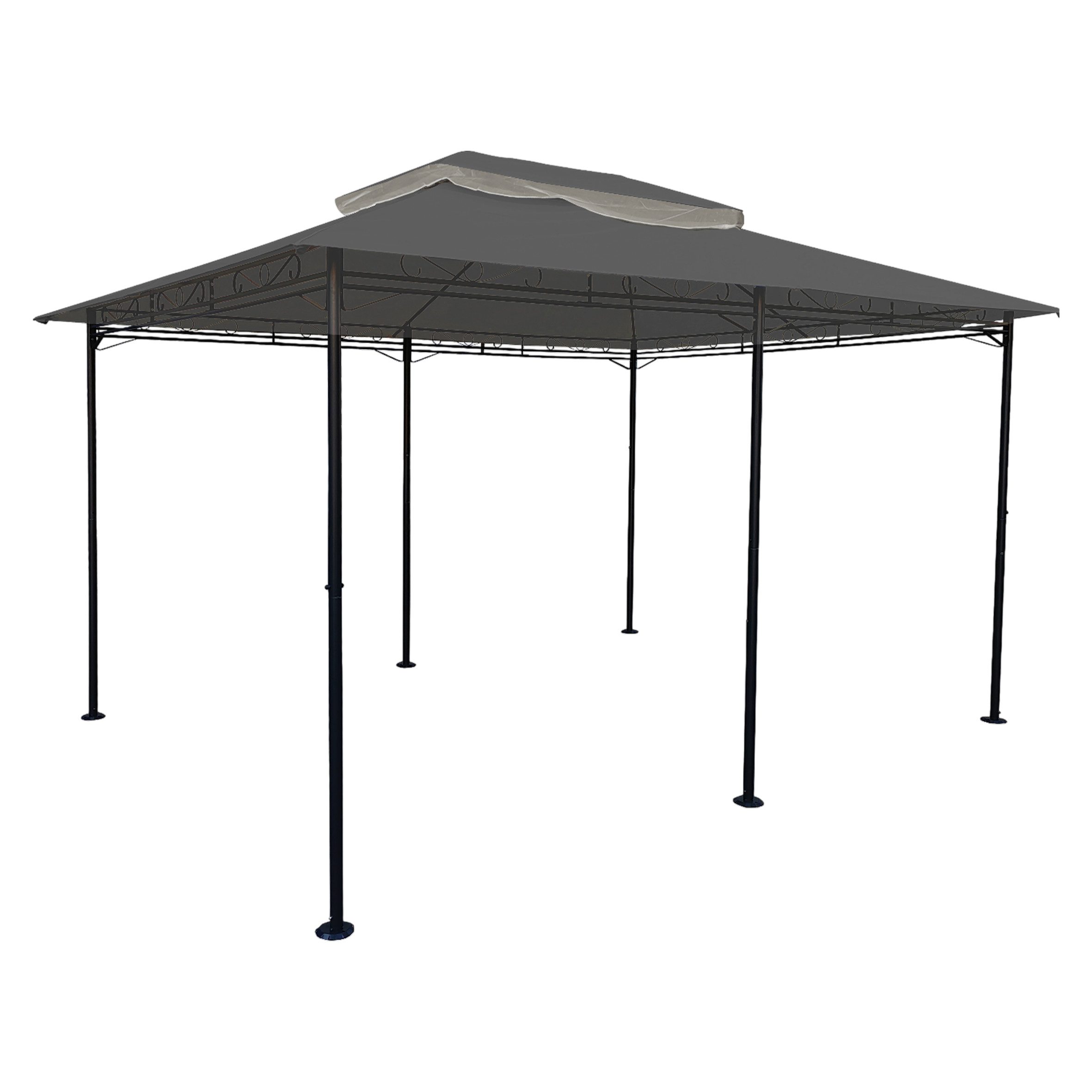 Spetebo Pavillon-Ersatzdach Pavillon Ersatzdach Cape Town 4 x 3 m - anthrazit, 270 g/m², (Stück, Ersatzdach), Garten Pavillondach mit Kaminabzug