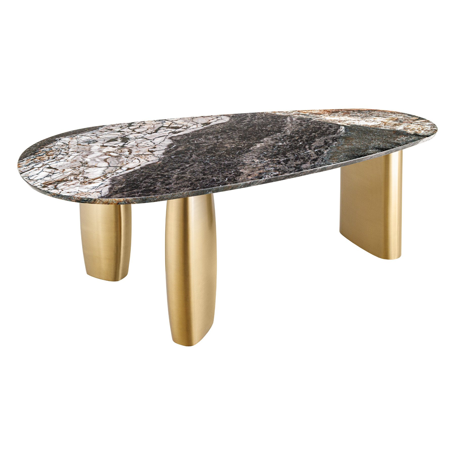 riess-ambiente Esstisch ORGANIC 200cm Marmor weiß, grau, braun – Naturstein günstig online kaufen