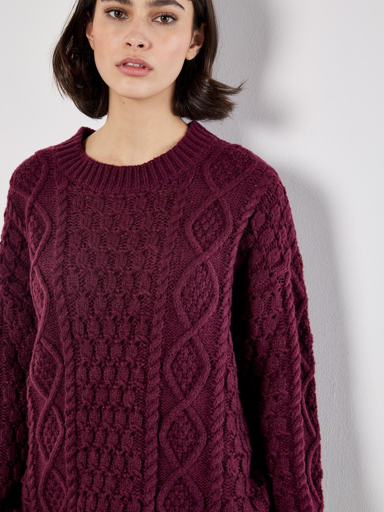 Apricot Minikleid Pullover-Kleid im Oversized-Stil