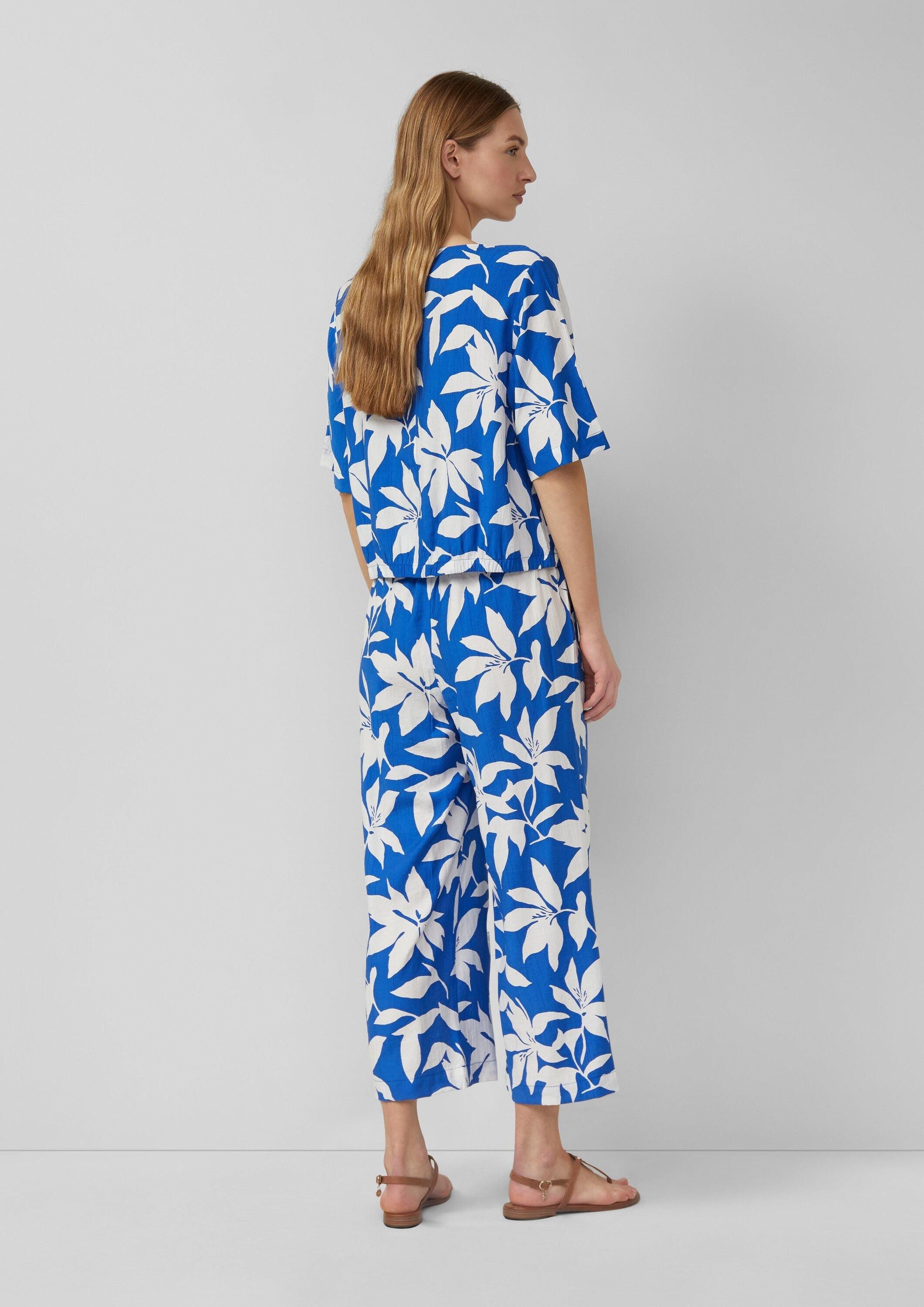 s.Oliver Kurzarmbluse Bluse Strukturierte Bluse im O-Shape
