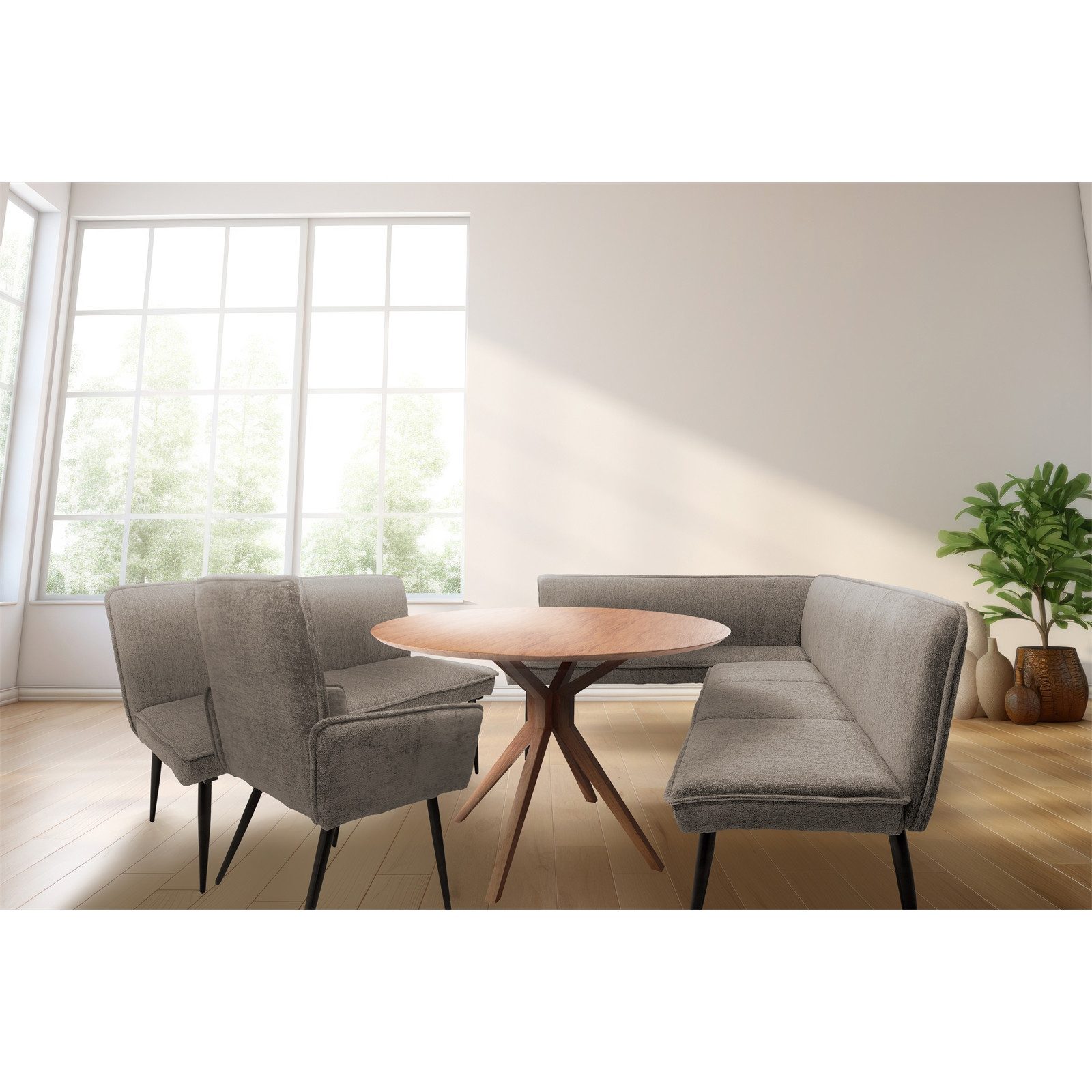 HTI-Living Eckbank Eckbank 154 x 195 cm Mesilla kurzer Schenkel links (Stück, 1-St., 1 Eckbank), Sitzbank Polsterbank