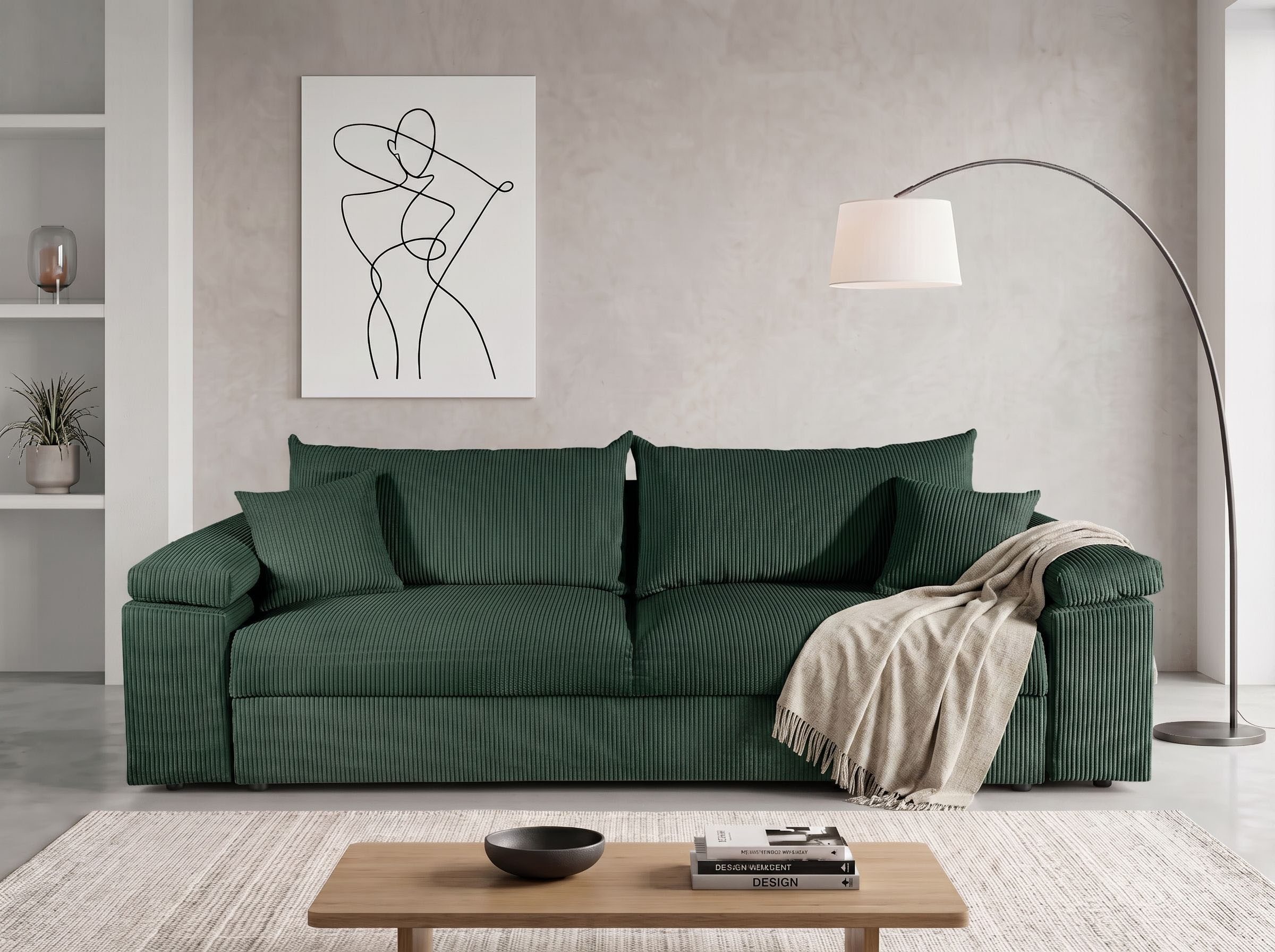 COLLECTION AB Schlafsofa Mara, B: 249 cm, Liegefl. 139x195 cm, Dauer-Schlaffunktion, Bettkasten & Federkern, wahlweise mit Topper