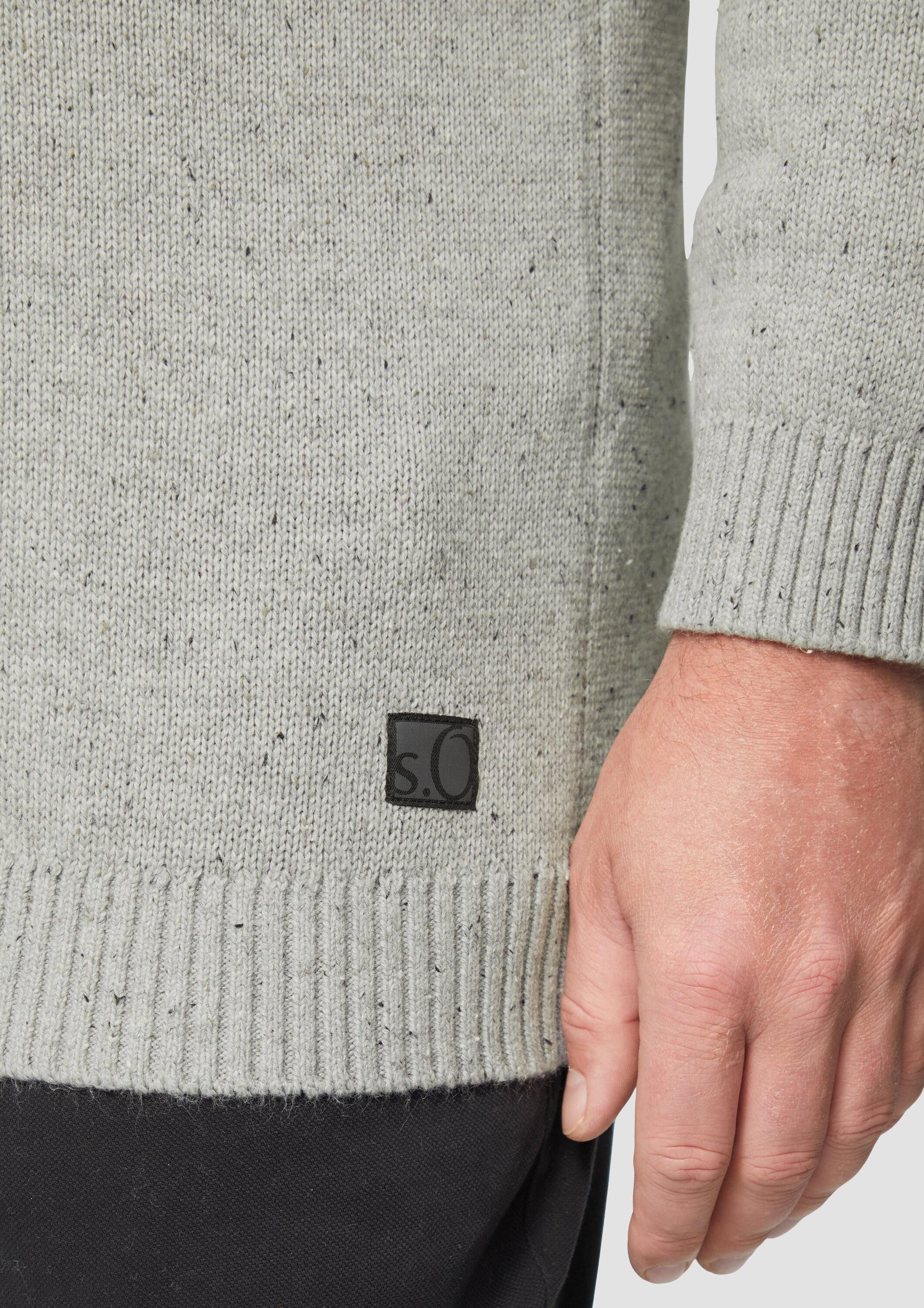 s.Oliver Longpullover Strickpullover Crew-Neck-Pullover mit Farbeffekt