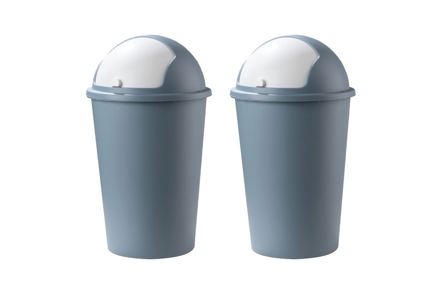 Home4You Mülleimer, Kunststoff, Pastellblau, Weiß, 50 Liter