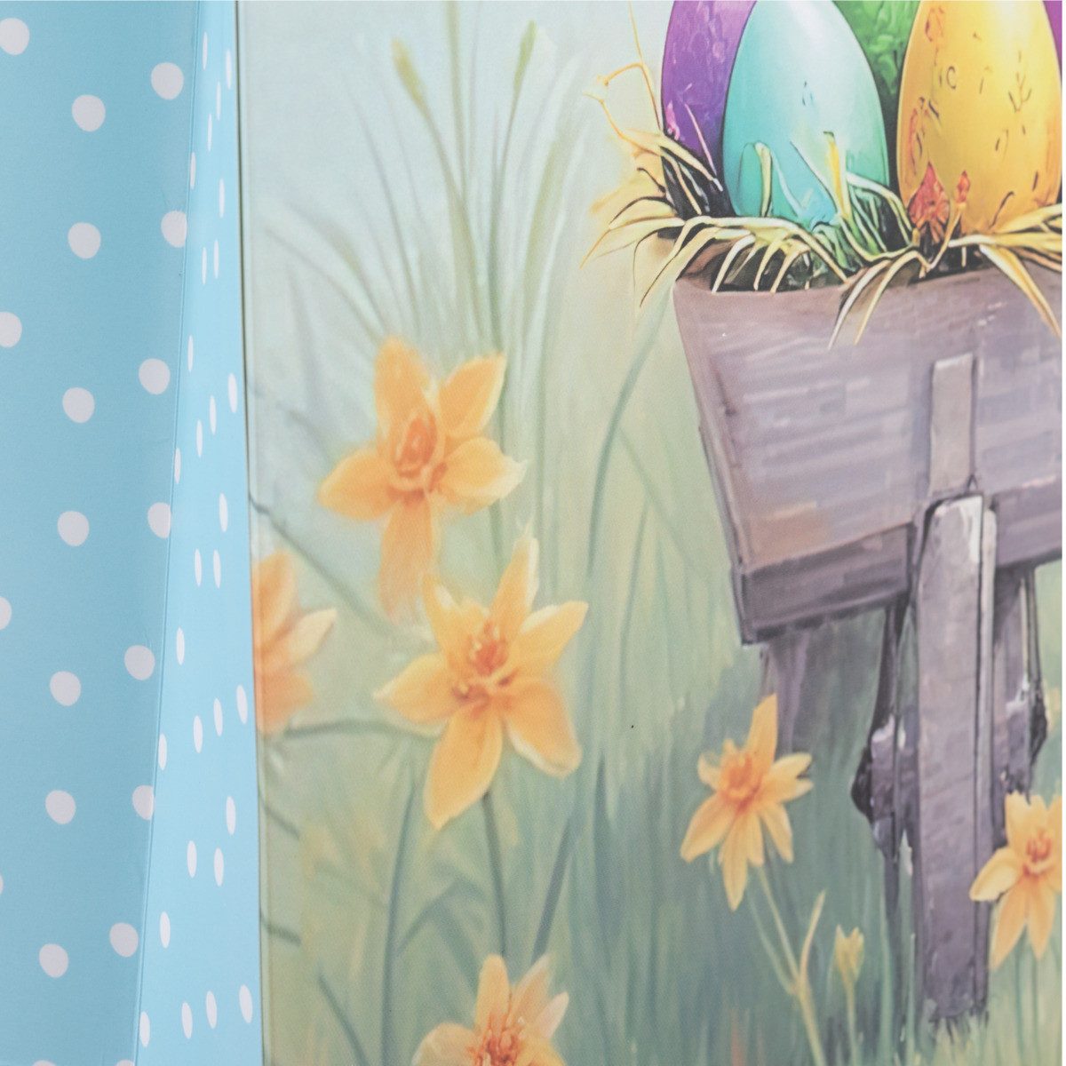 Idena Tragetasche Geschenktasche - Ostern, Hase braun mit Eiern, 25 x 34,5 x 8,5 cm