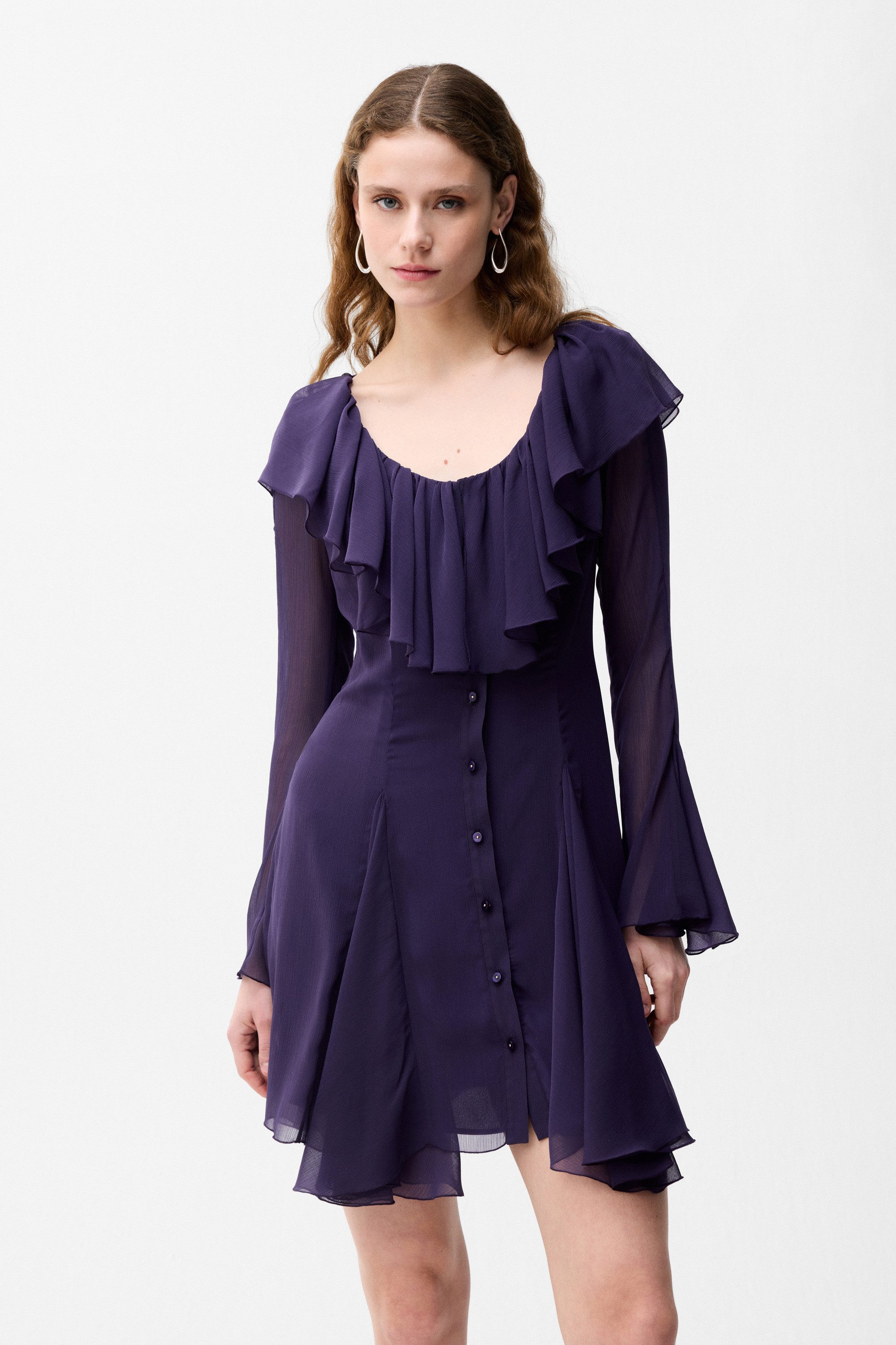 adL Jerseykleid Minikleid mit Volants