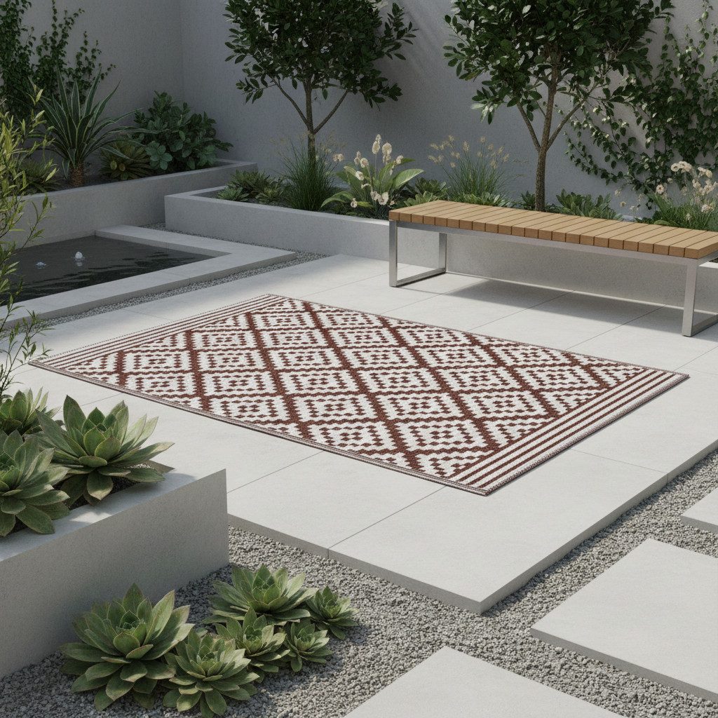 Jet-Line Outdoorteppich Garten Teppich Outdoor Kunststoffteppich AUSTIN br