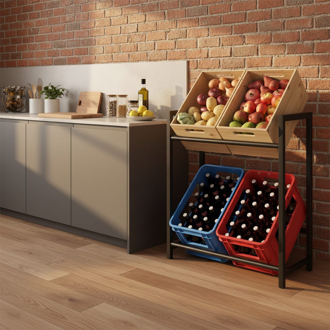 STEELSØN Flaschenregal Macondo aus Metall, Getränkekistenregal schwarz, für günstig online kaufen