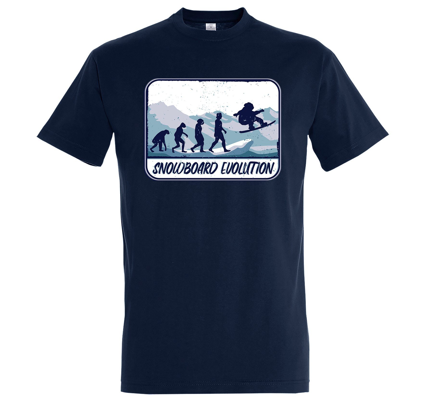 Youth Designz T-Shirt Snowboard Evolution Herren Shirt mit trendigem Frontprint Navyblau