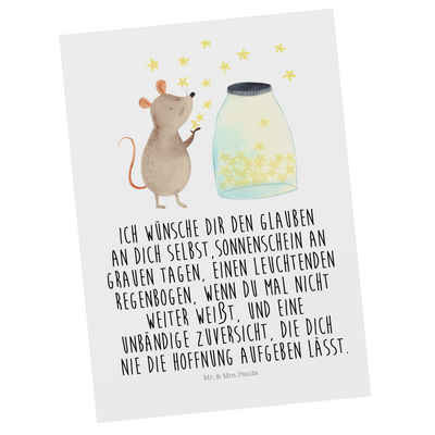 Mr. & Mrs. Panda Postkarte Maus Sterne - Weiß - Geschenk, gute Laune, lustige Sprüche, Geburtsta