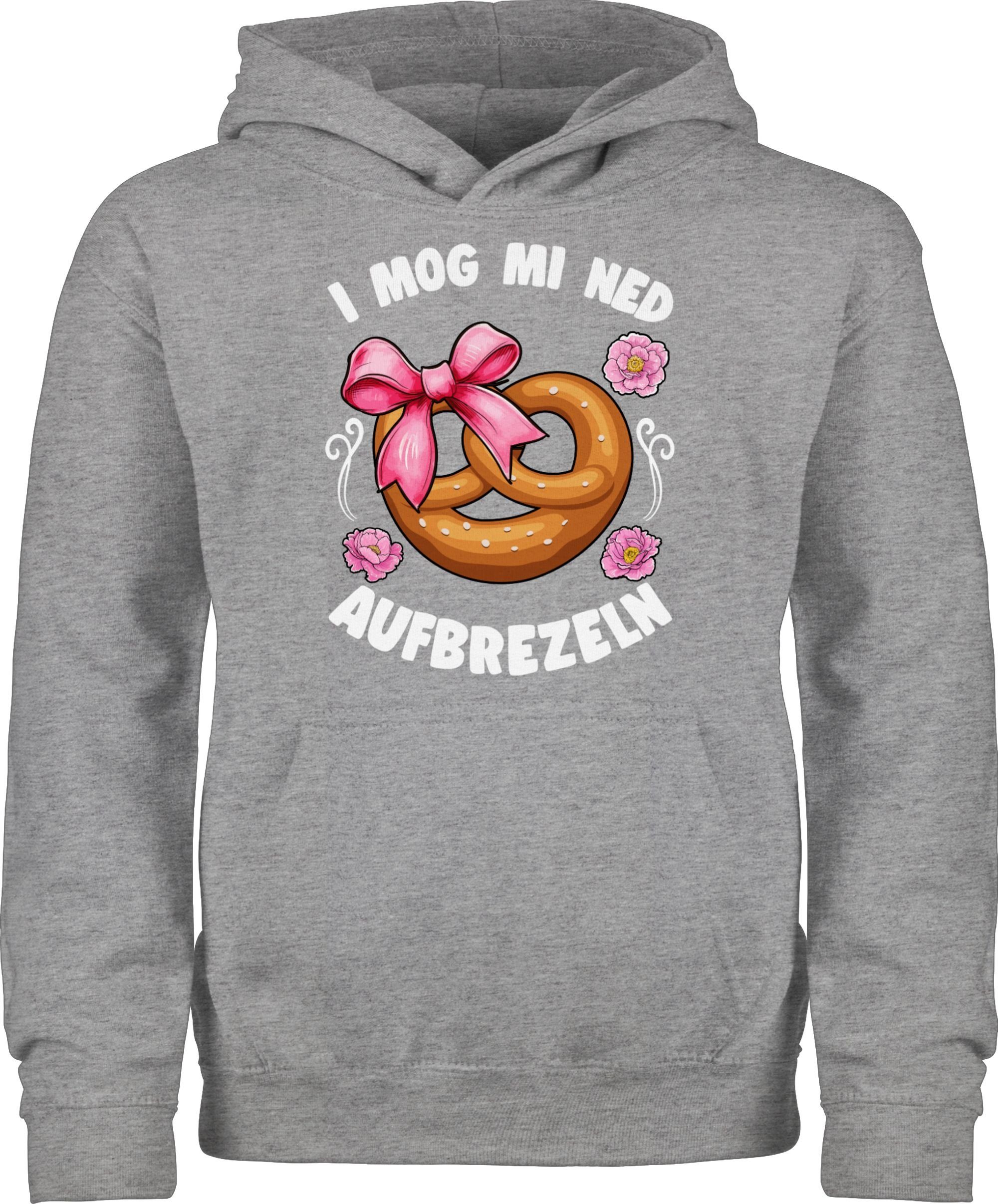 Shirtracer Hoodie I mog mi ned aufbrezeln Mode für Oktoberfest Kinder Outfit 3 Grau meliert