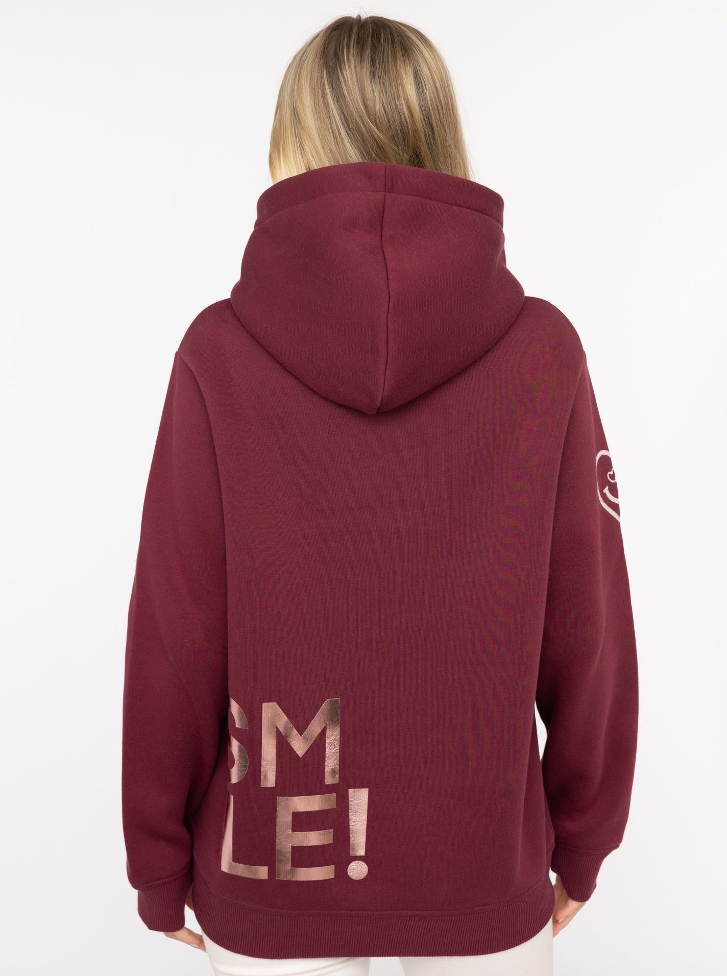 Zwillingsherz Hoodie "Alissa Shiny" glänzender Print, Daumenloch, Kordel, g günstig online kaufen