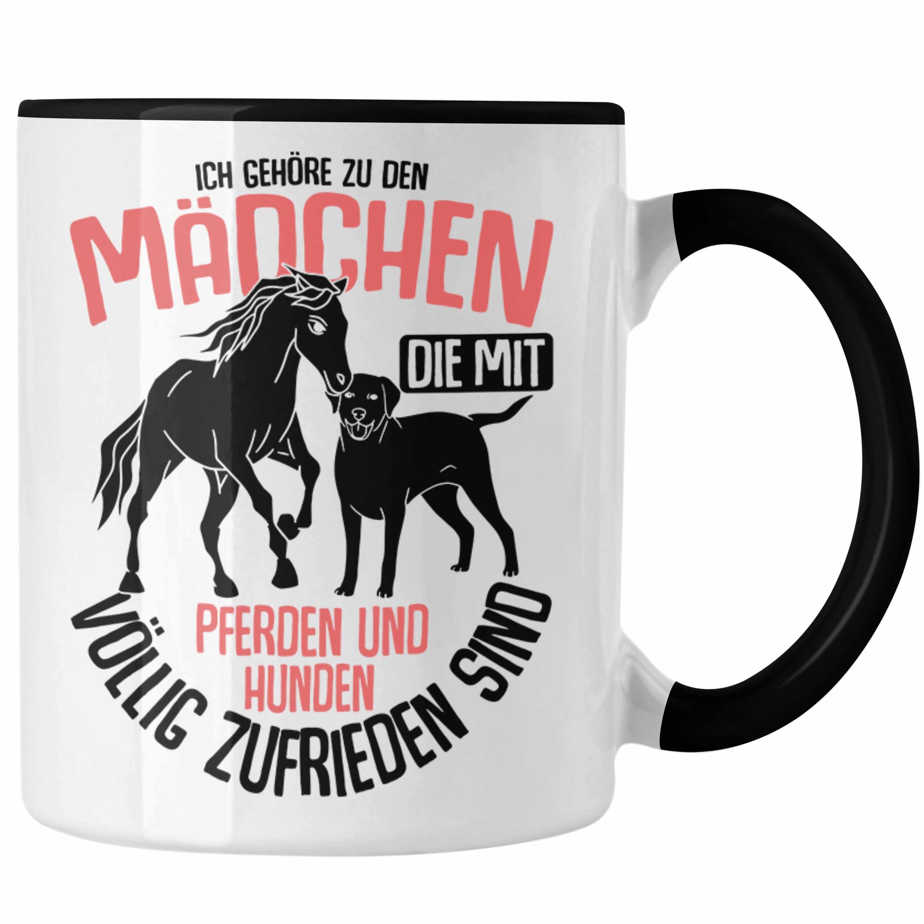 Trendation Tasse Trendation - Lustige Reiter Sprüche Geschenk Tasse Reiterin Pferde Mädchen Geschenkidee Pferde Und Hunde Schwarz