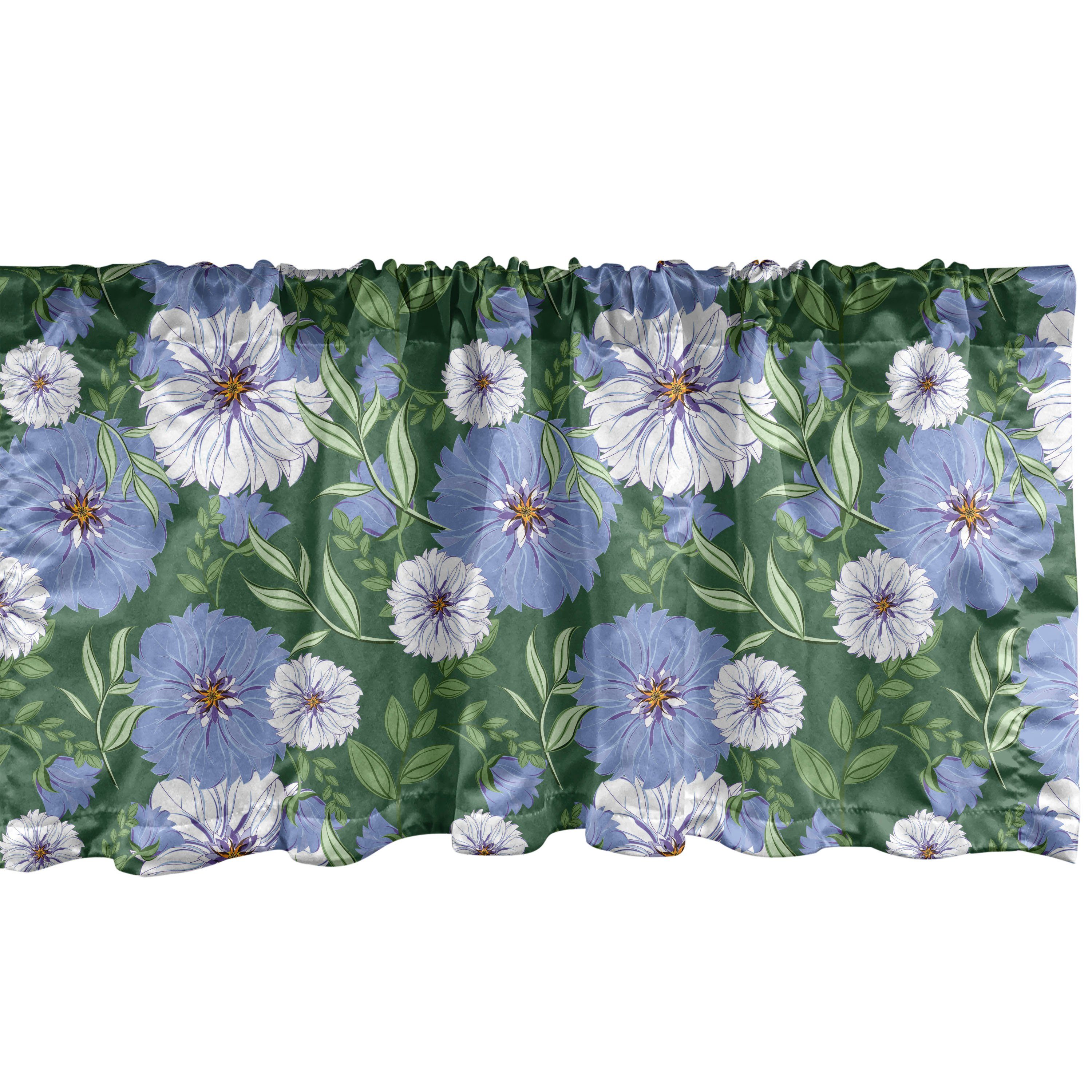 Scheibengardine Vorhang Volant für Küche Schlafzimmer Dekor mit Stangentasche, Abakuhaus, Microfaser, Blumen Farbige Wiesenblumen