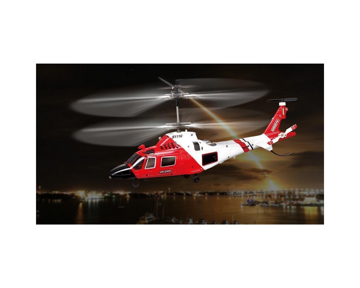 Thumbnail - efaso RC-Helikopter SYMA S111G RC Hubschrauber 3-Kanal - Rettungshubschrauber, LED Beleuchtung und Infrarot Fernbedienun...