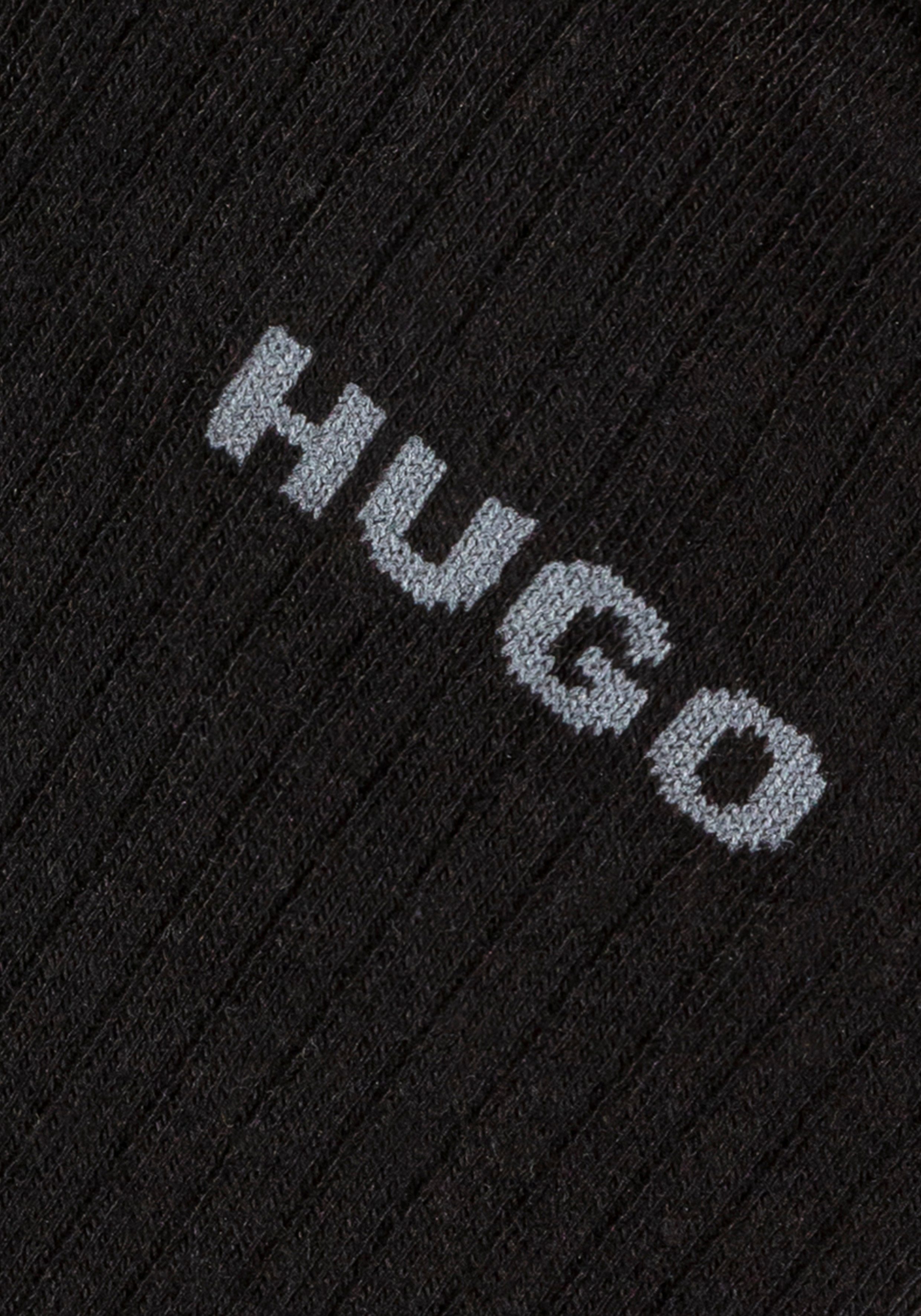 HUGO Underwear Freizeitsocken "2P QS FINE RIB CC" mit großem Logo günstig online kaufen
