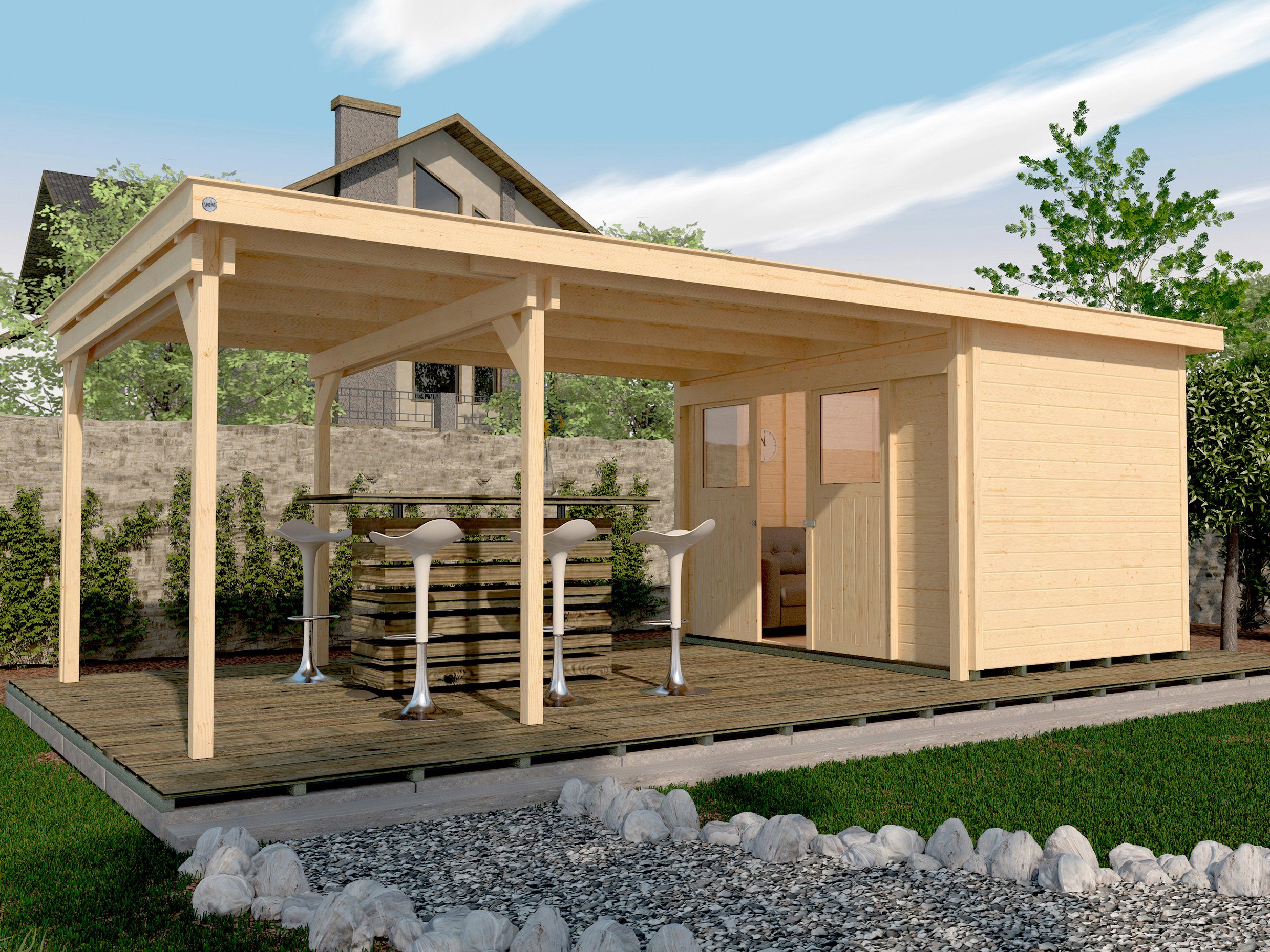 weka Gartenhaus 225 B Gr.1, BxT: 678x325 cm, (Set)